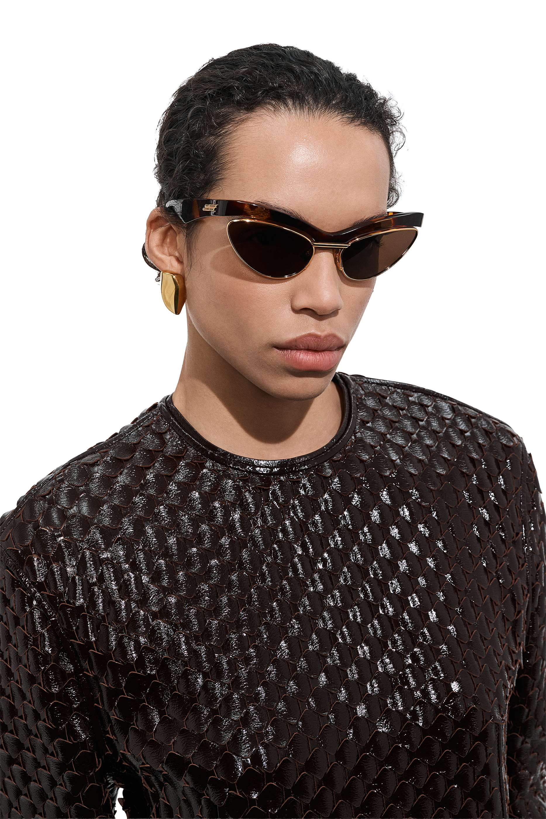  أقراط بريزما صغيرة، فضة إسترلينية مطلية بالذهب عيار 18