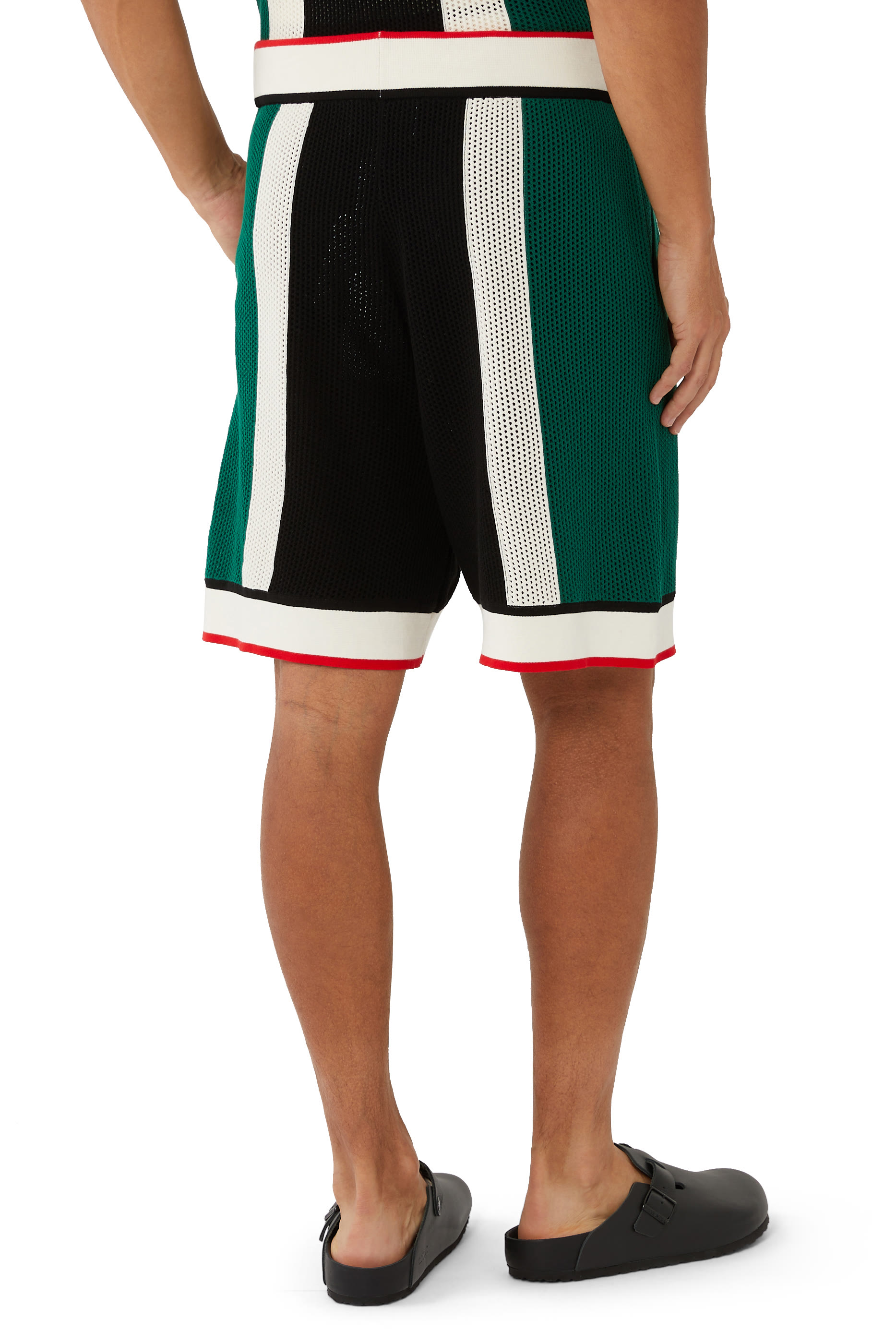 شورت مخطط قماش شبكي