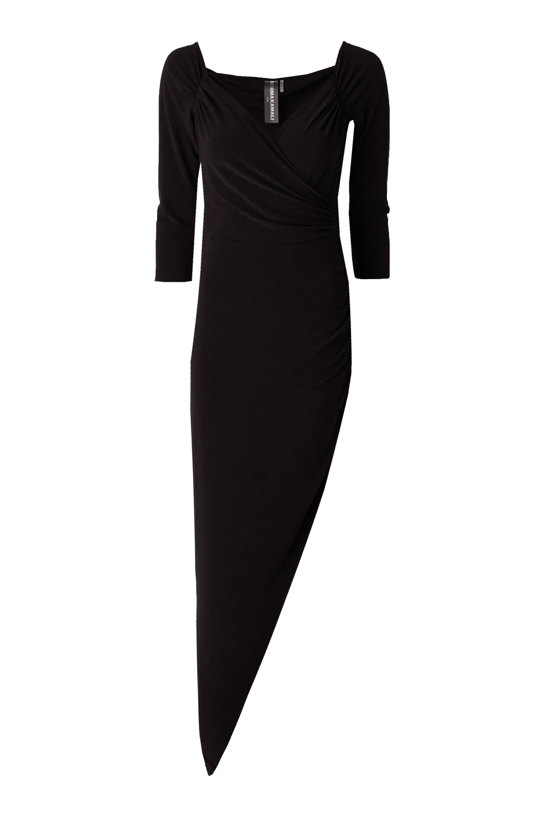 Off-Shoulder Side Drape Gown