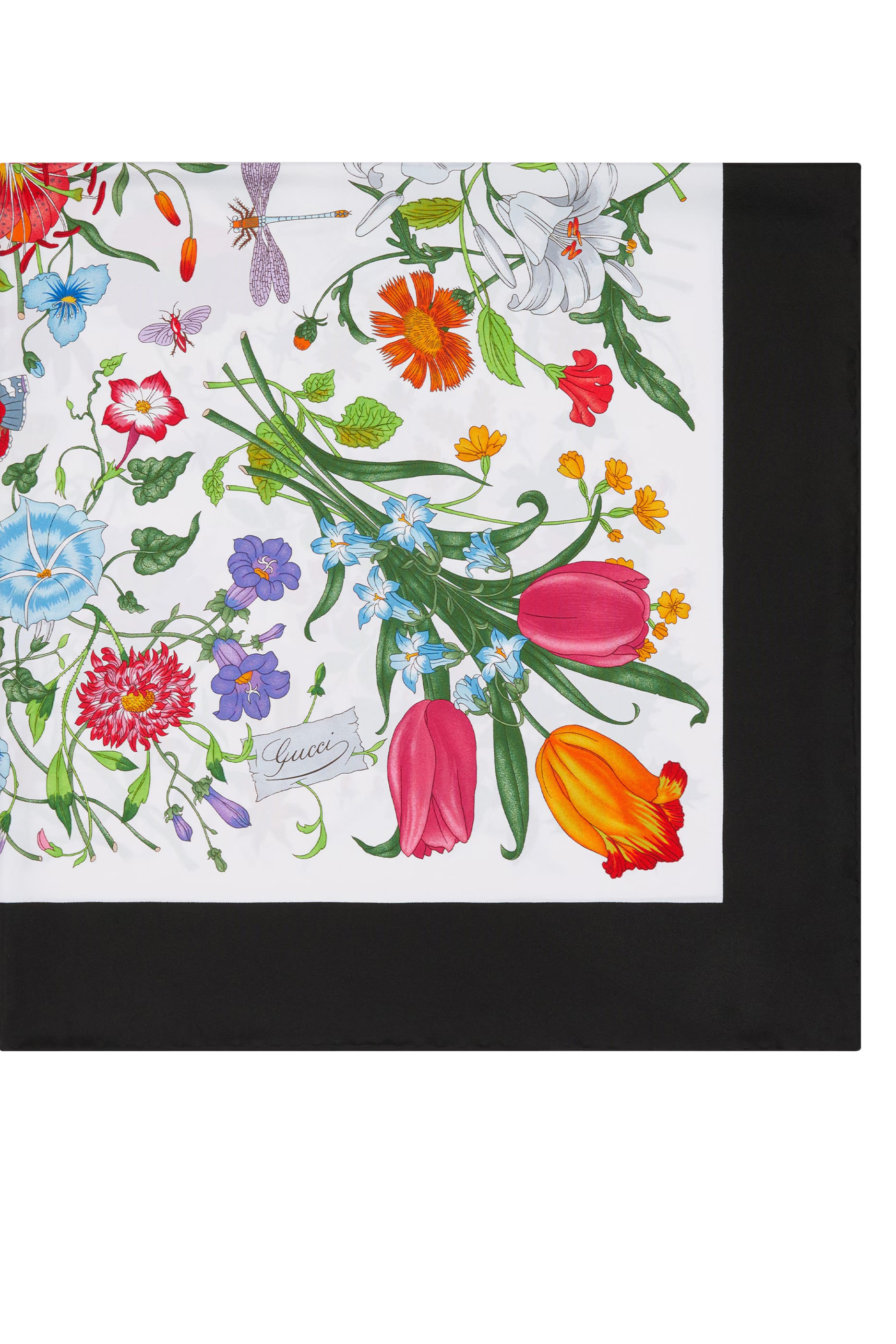 وشاح مربع بنقشة حرير تويل