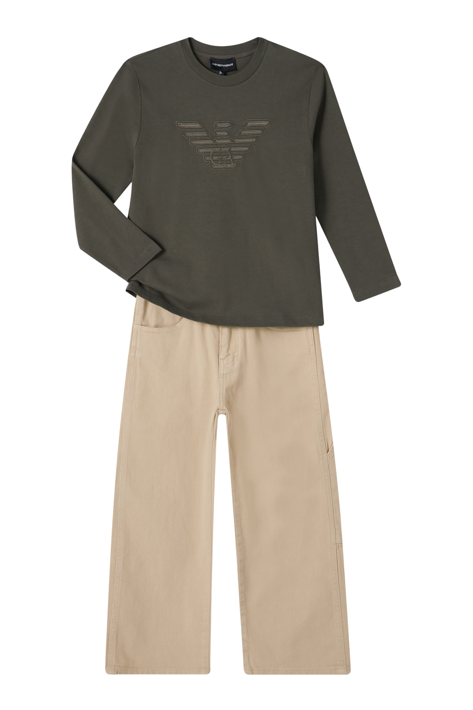 تيشيرت بشعار الماركة قطن للأطفال