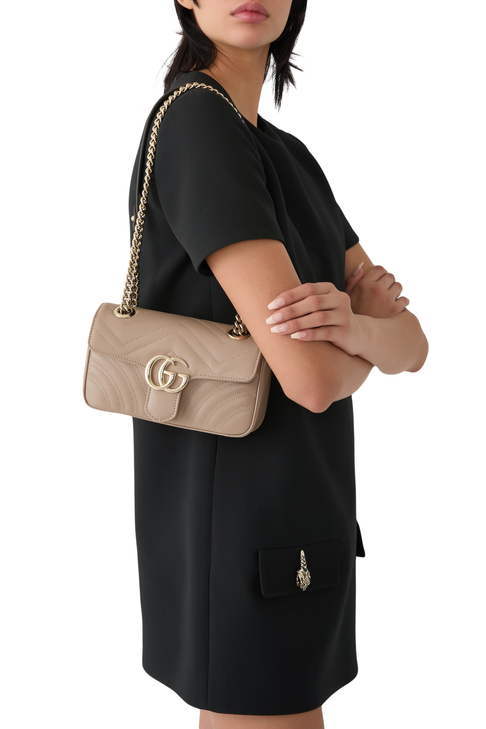 حقيبة كتف مارمونت صغيرة بشعار الماركة مزدوج