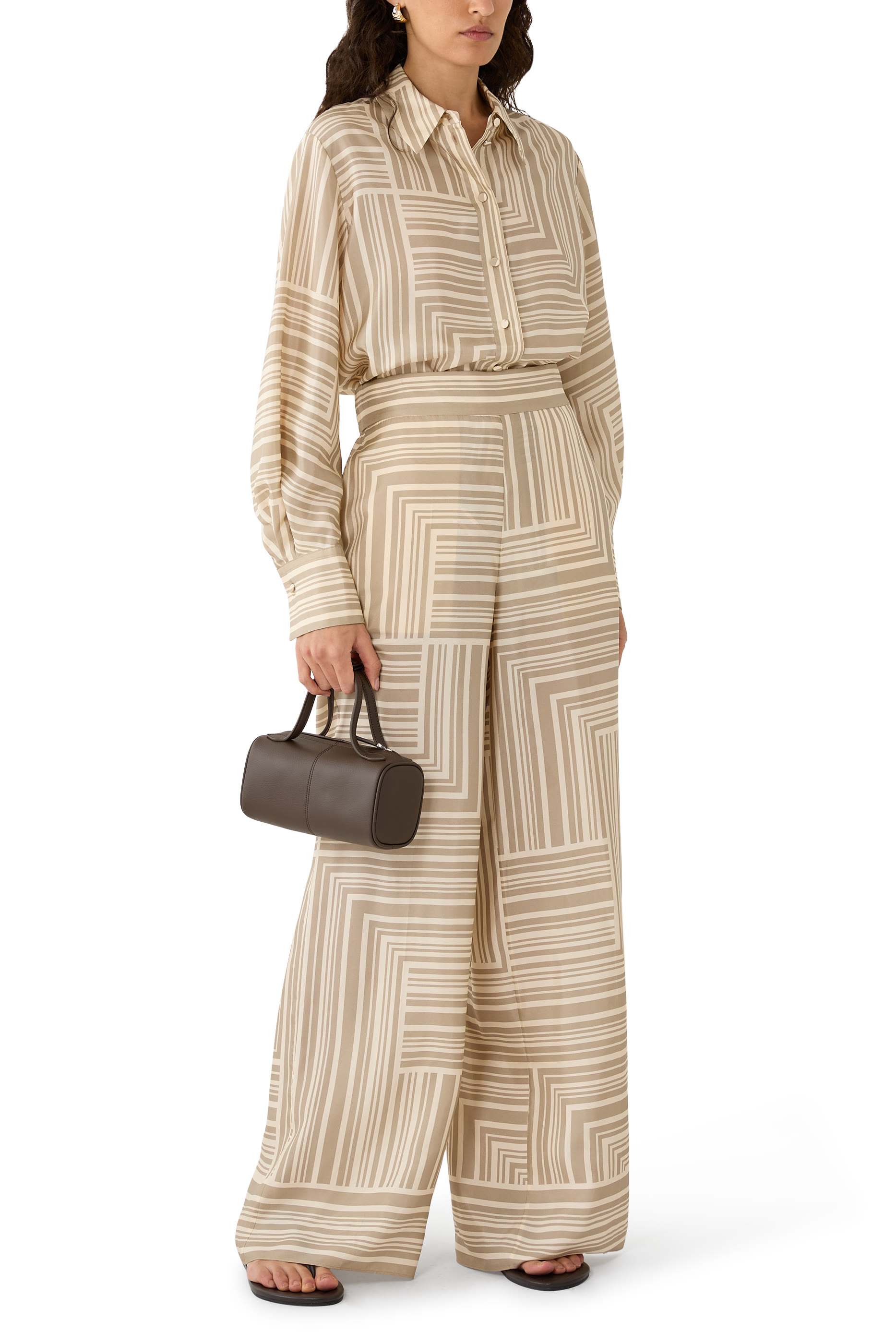 بنطال ديجون بنقشة حرير