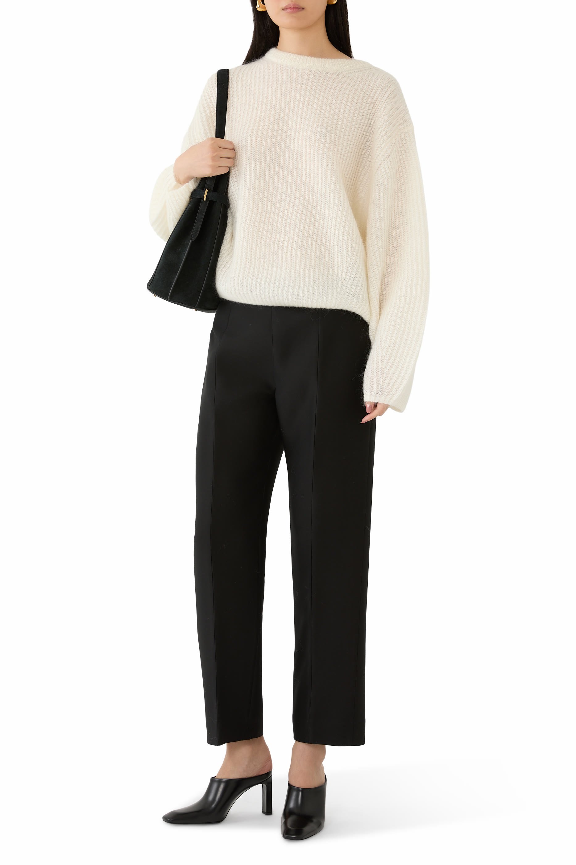 كنزة مزيج نسيج موهير مضلع