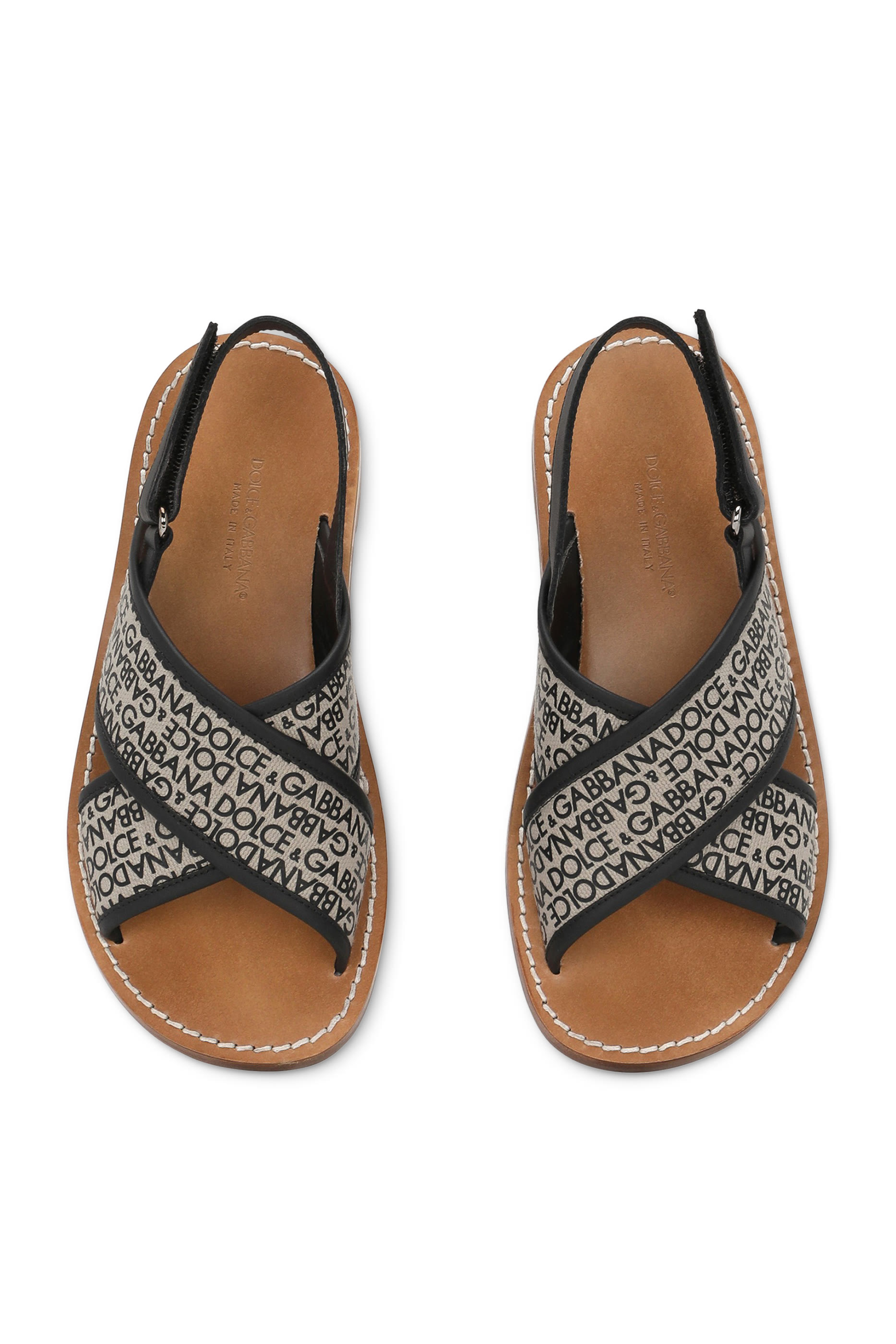 صندل قماش قنب محفور بشعار الماركة للأطفال