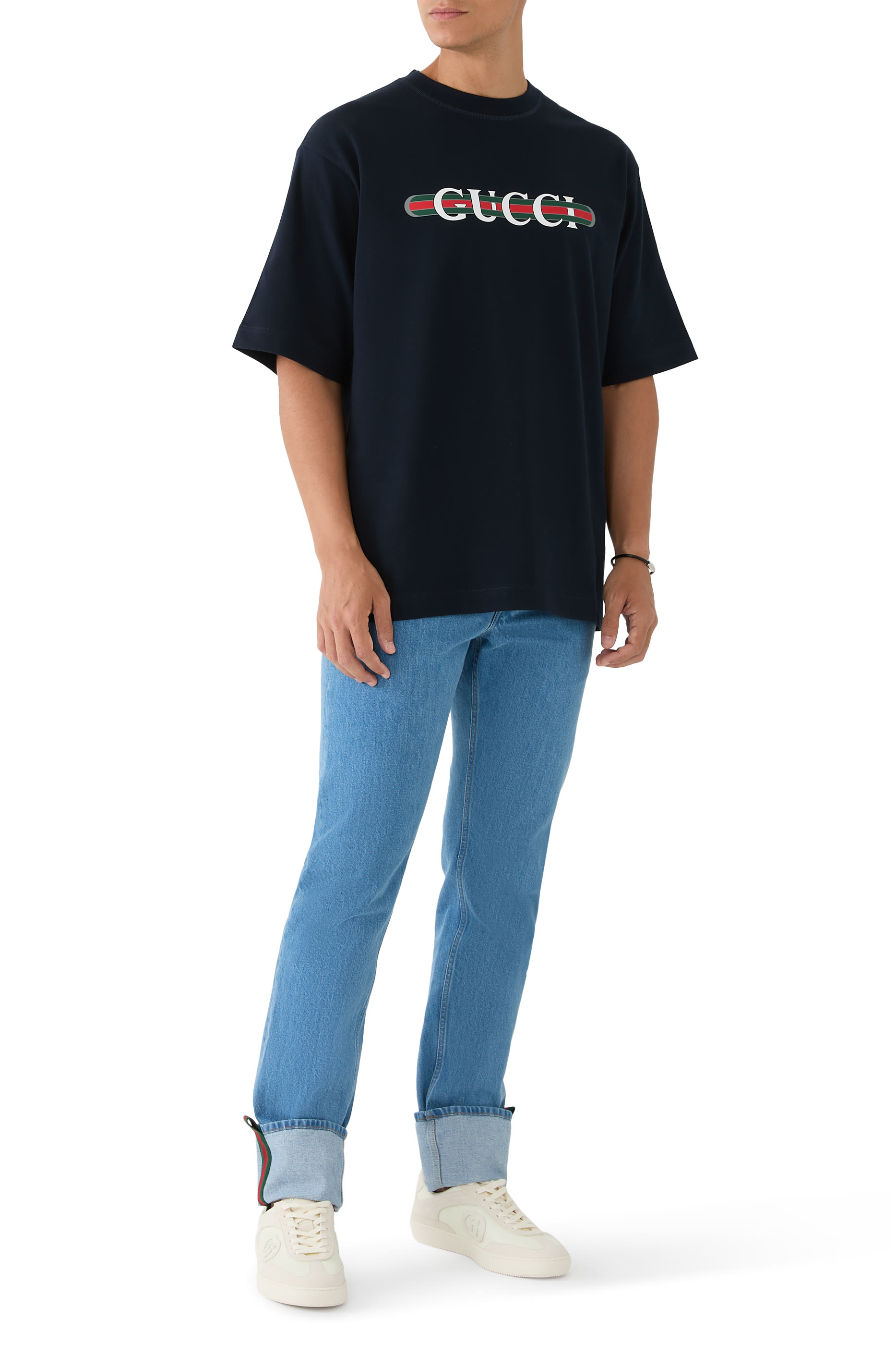 تيشيرت بطبعة شعار الماركة قطن جيرسيه 