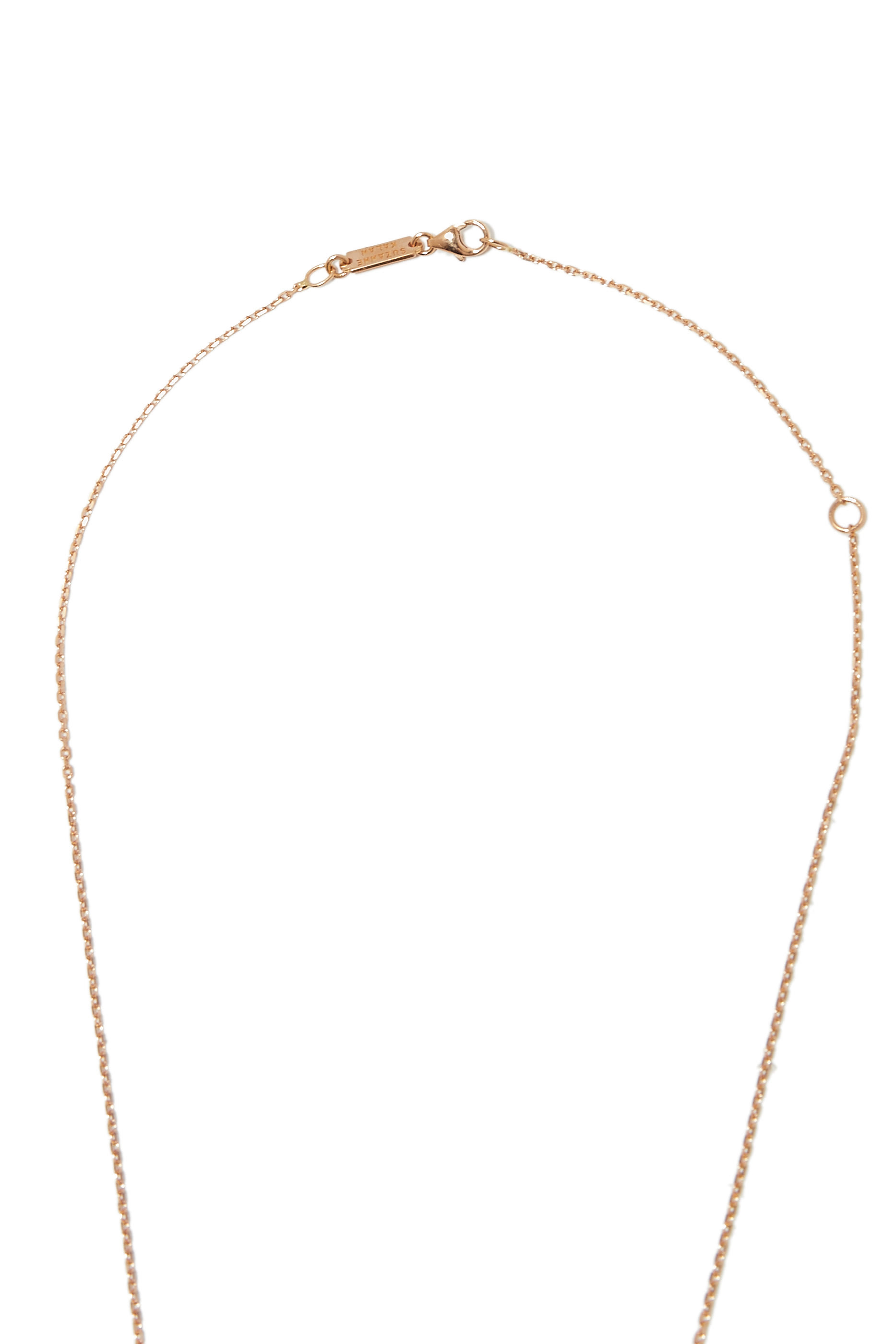 Wide Necklace, 18k Rose Gold with Ruby & Diamond