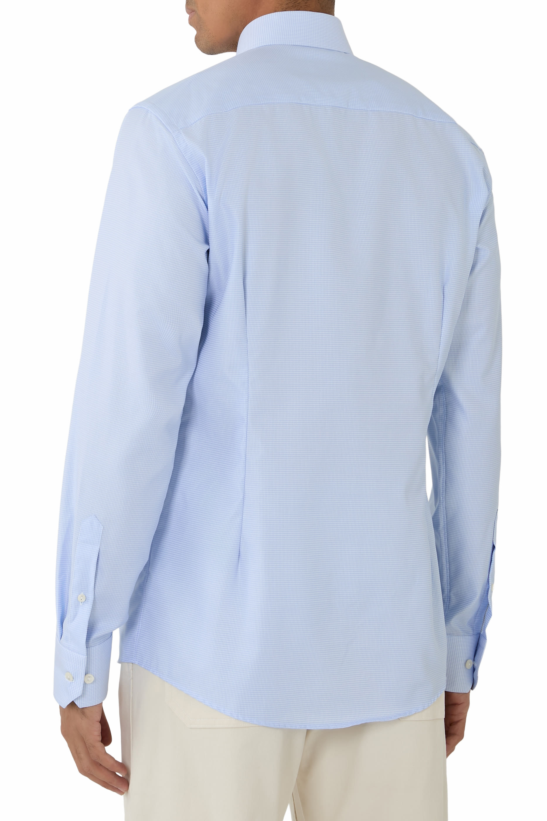 قميص بنقشة مربعات تويل مميز للماركة 