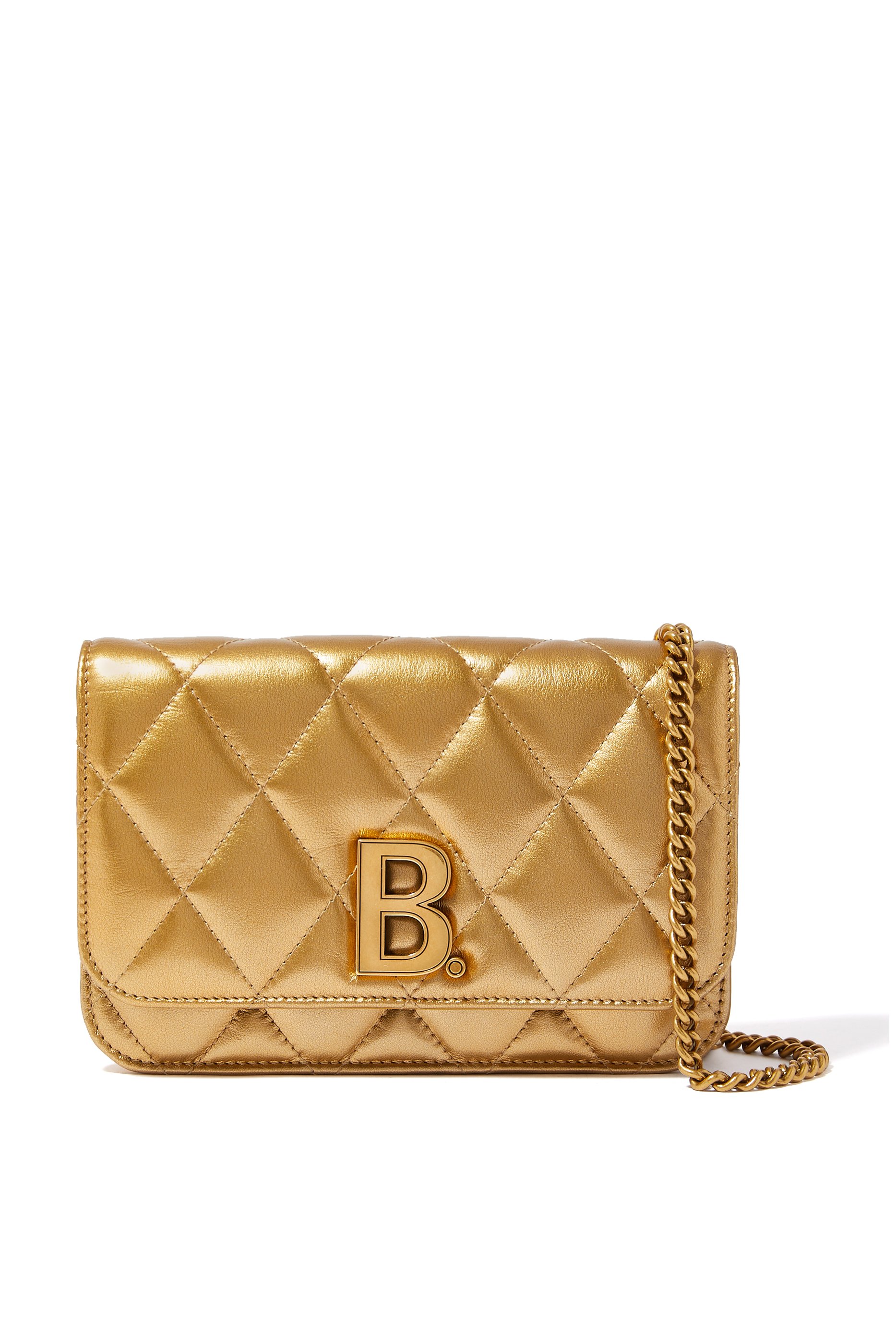 حقيبة بحلية شعار حرف B وسلسلة