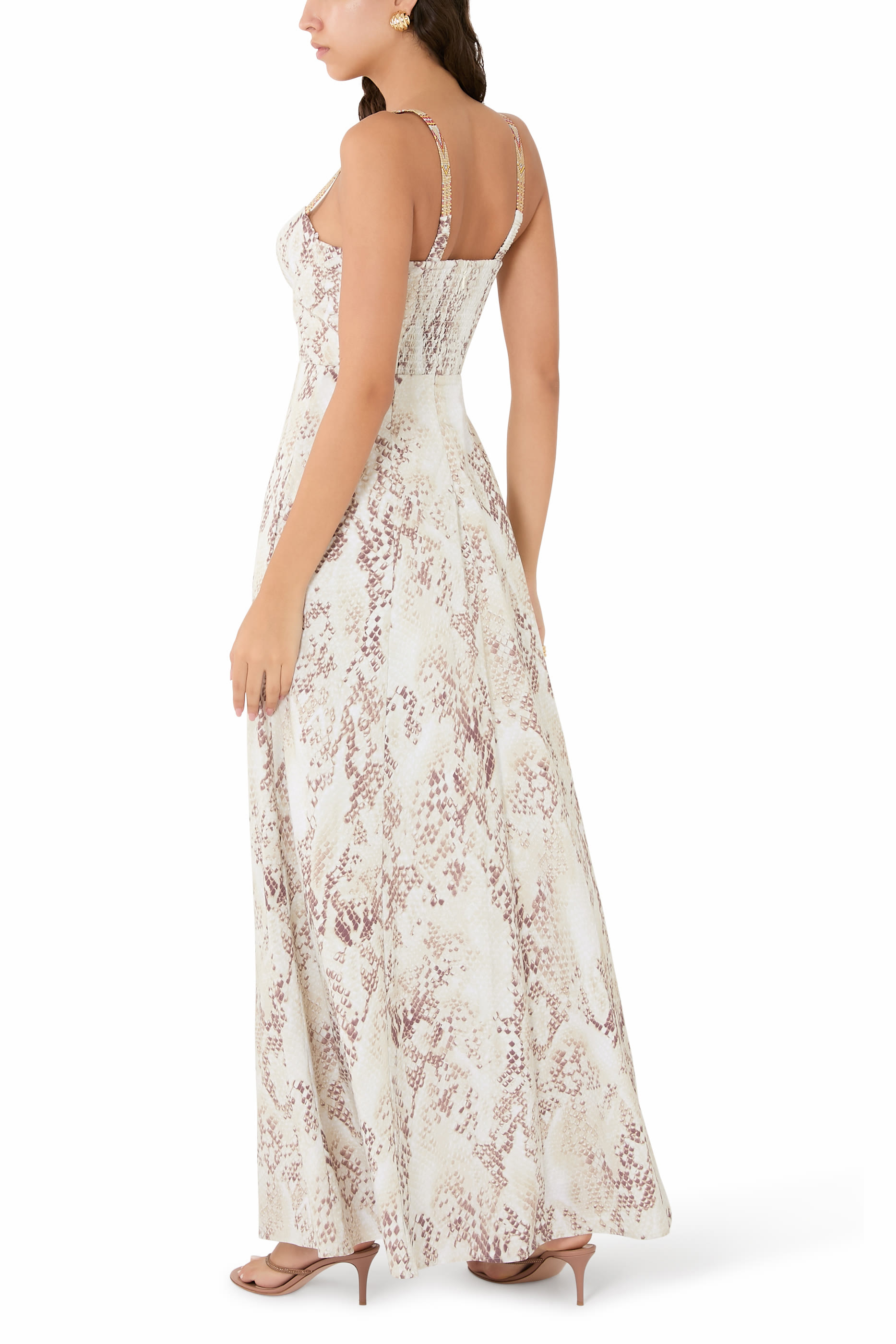 فستان سوتون طويل بطبعة جلد الثعبان