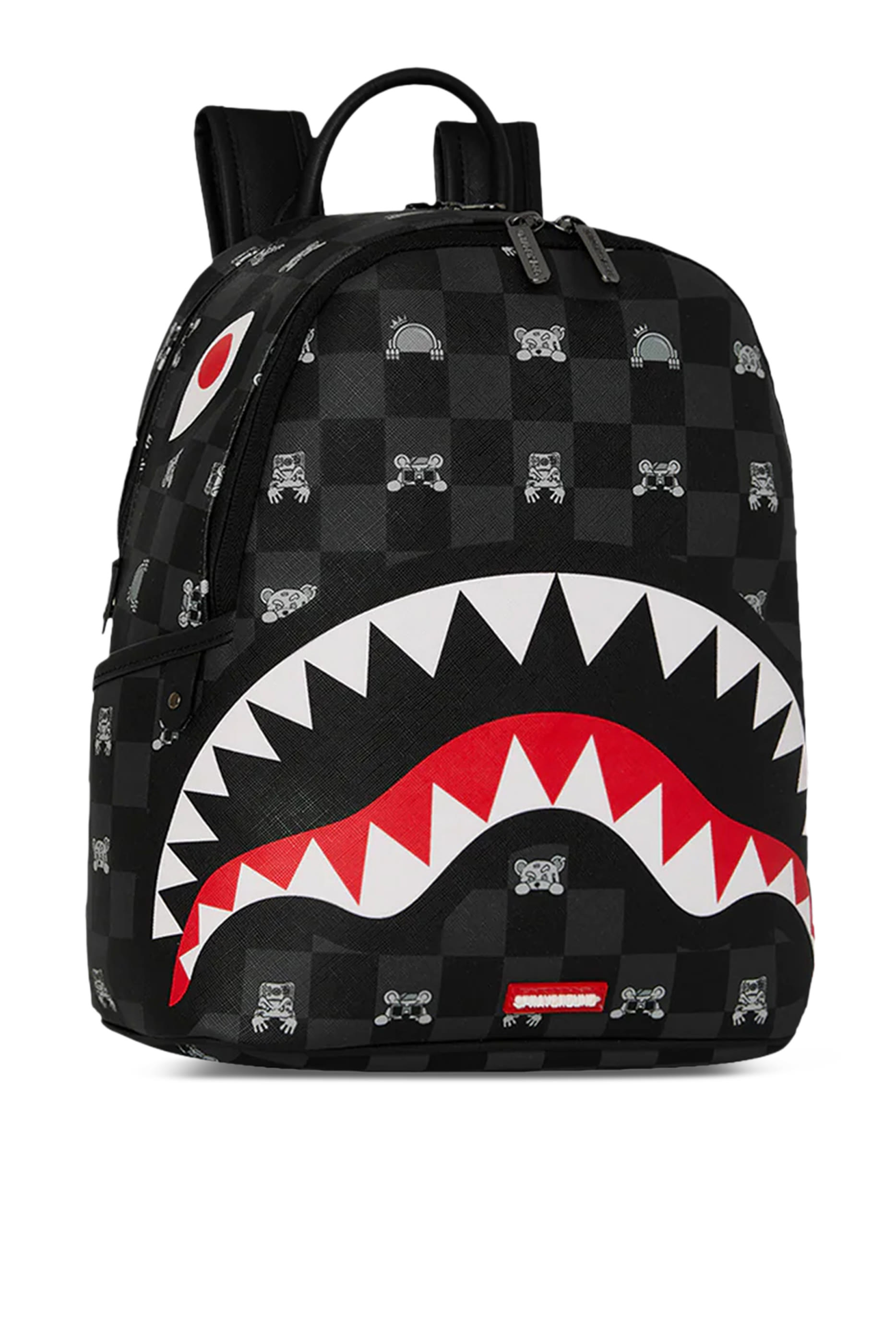 حقيبة ظهر سافيج بنقشة مربعات وشخصيات تختلس النظر للأطفال