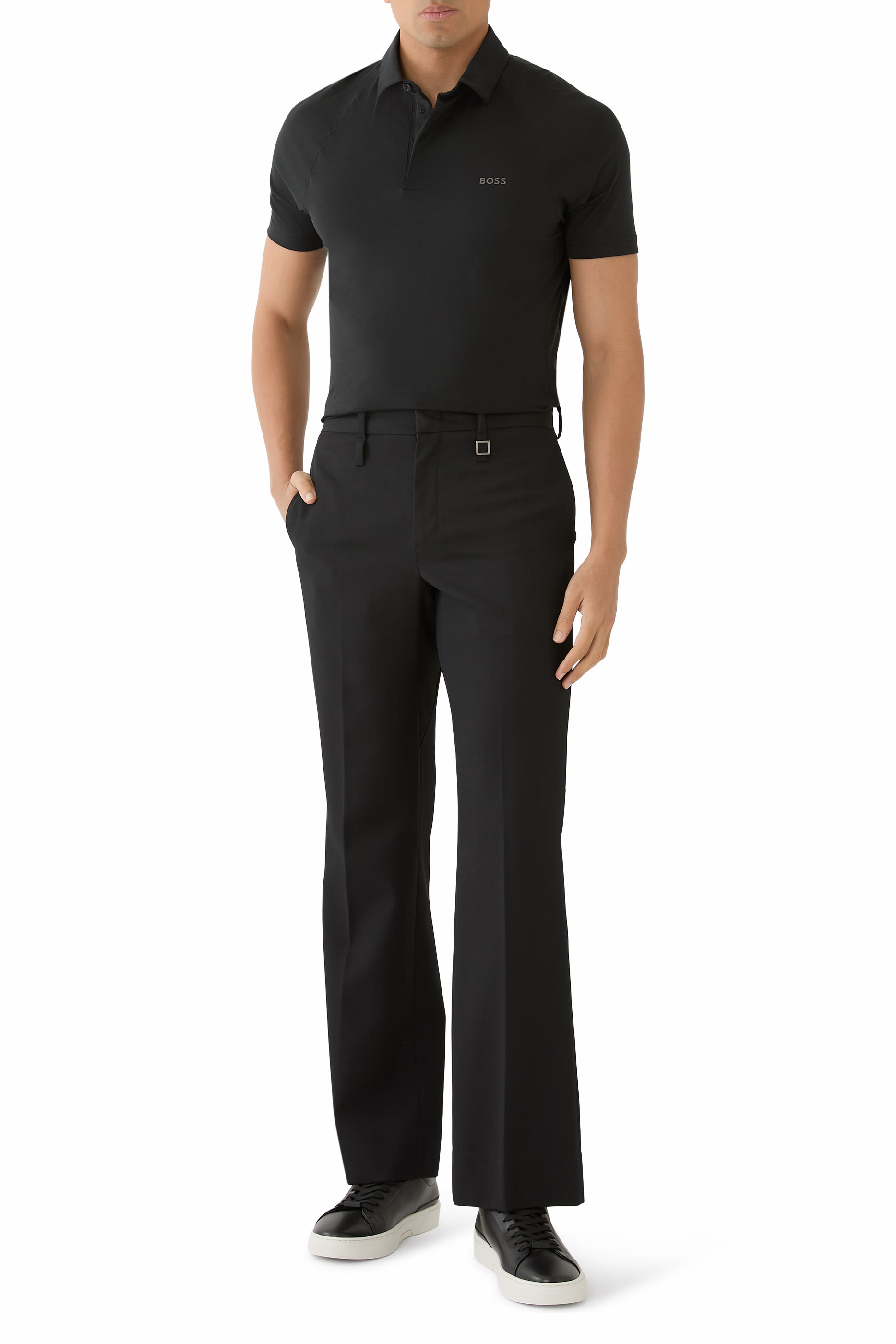 قميص بولو بنقشة مربعات جاكار