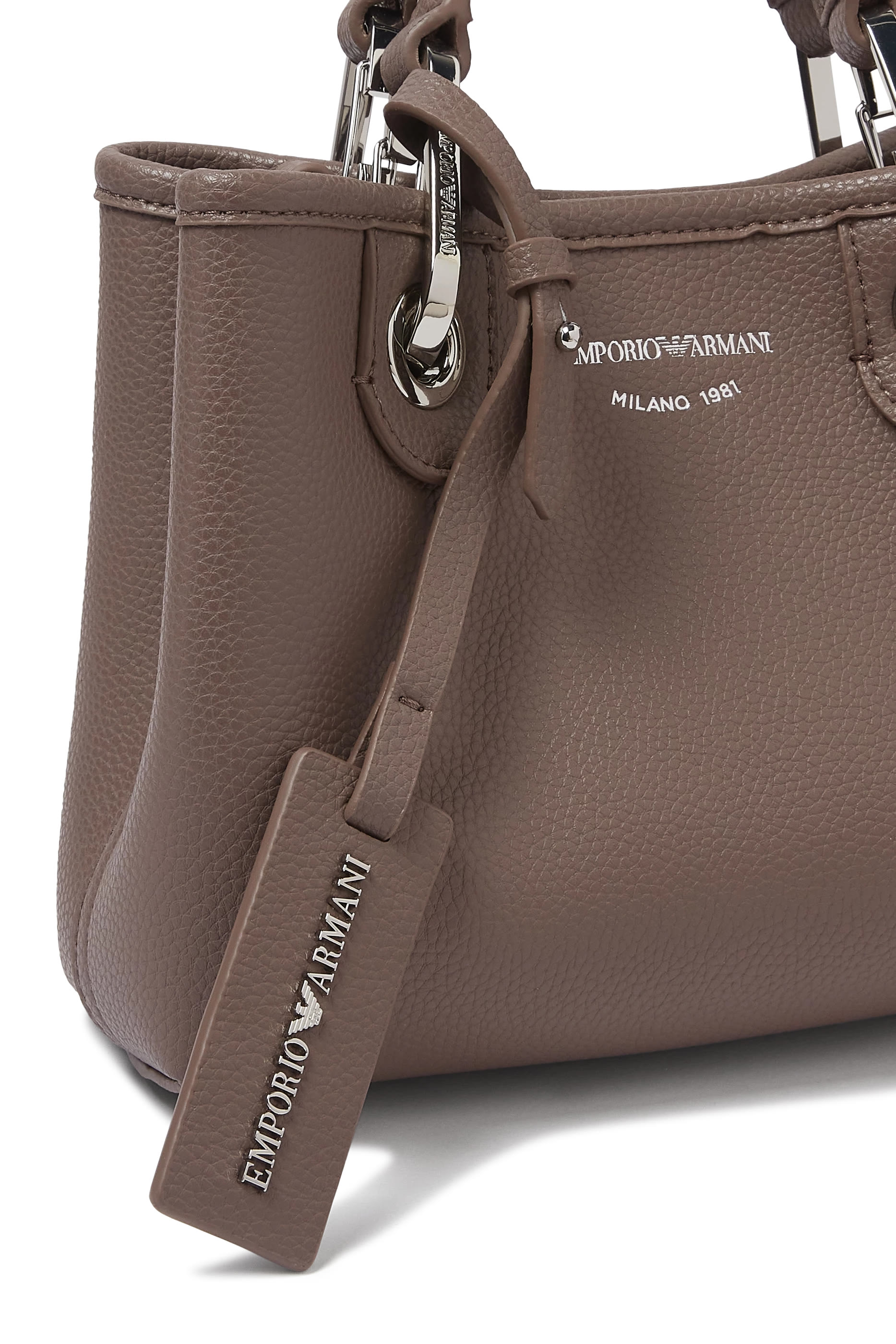 حقيبة يد صغيرة بنقشة شعار الماركة