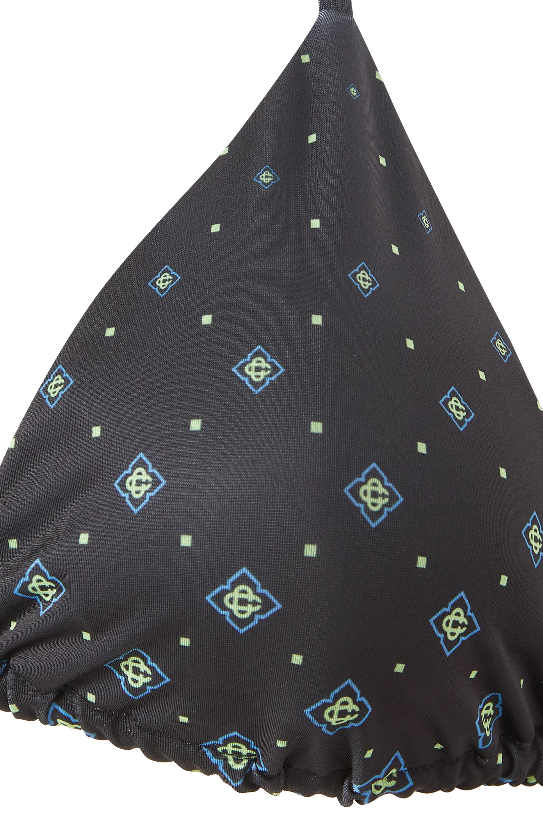 قطعة بيكيني علوية بأربطة رفيعة ونقشات شعار الماركة بتصميم متدرج