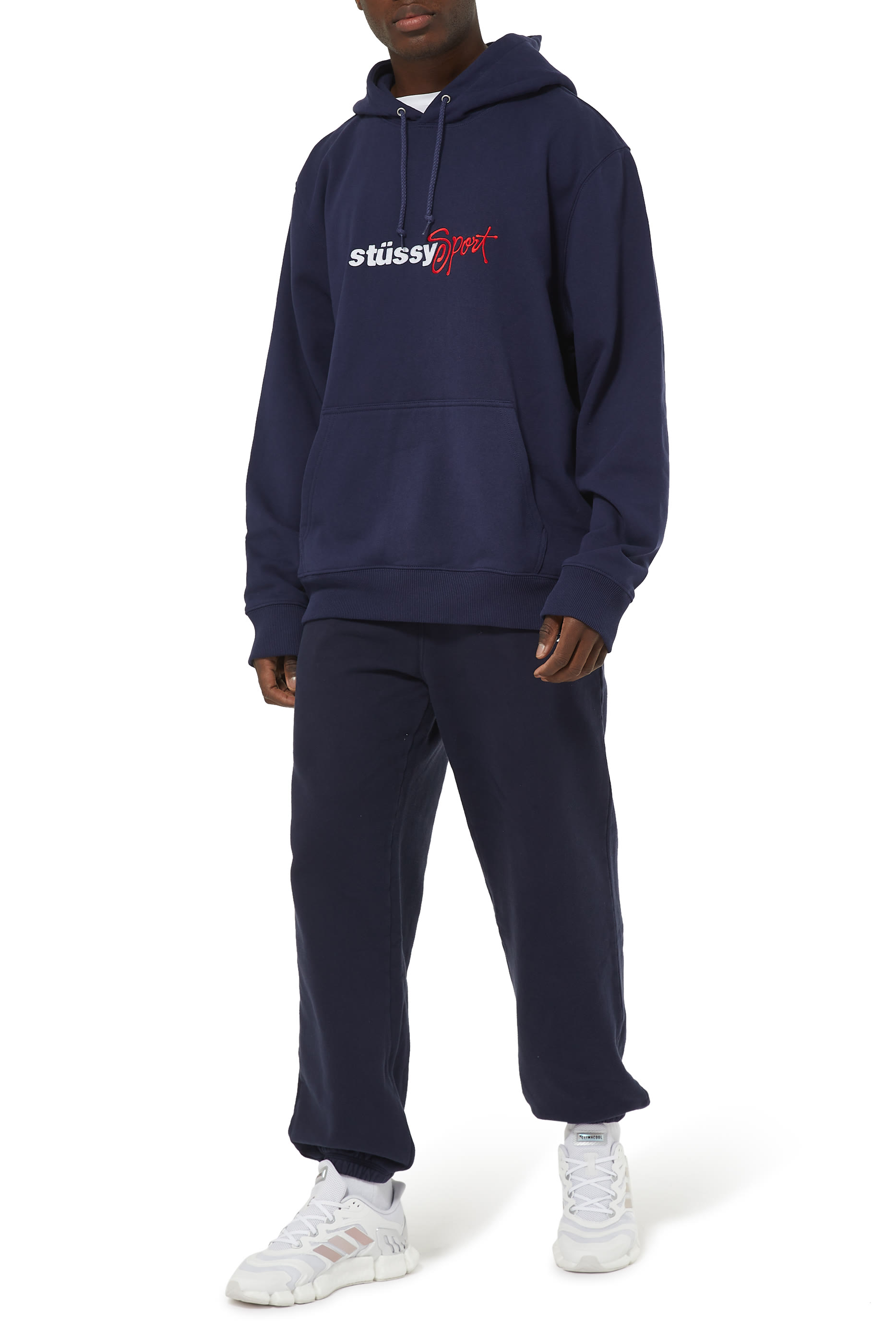 بنطال صوف قطني مصبوغ بشعار الماركة