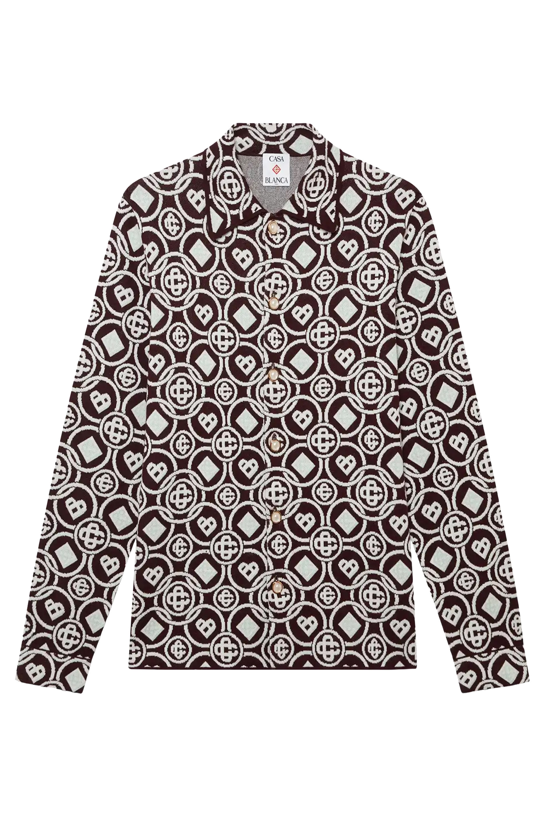 قميص بتطريز حرف شعار الماركة نسيج قطن