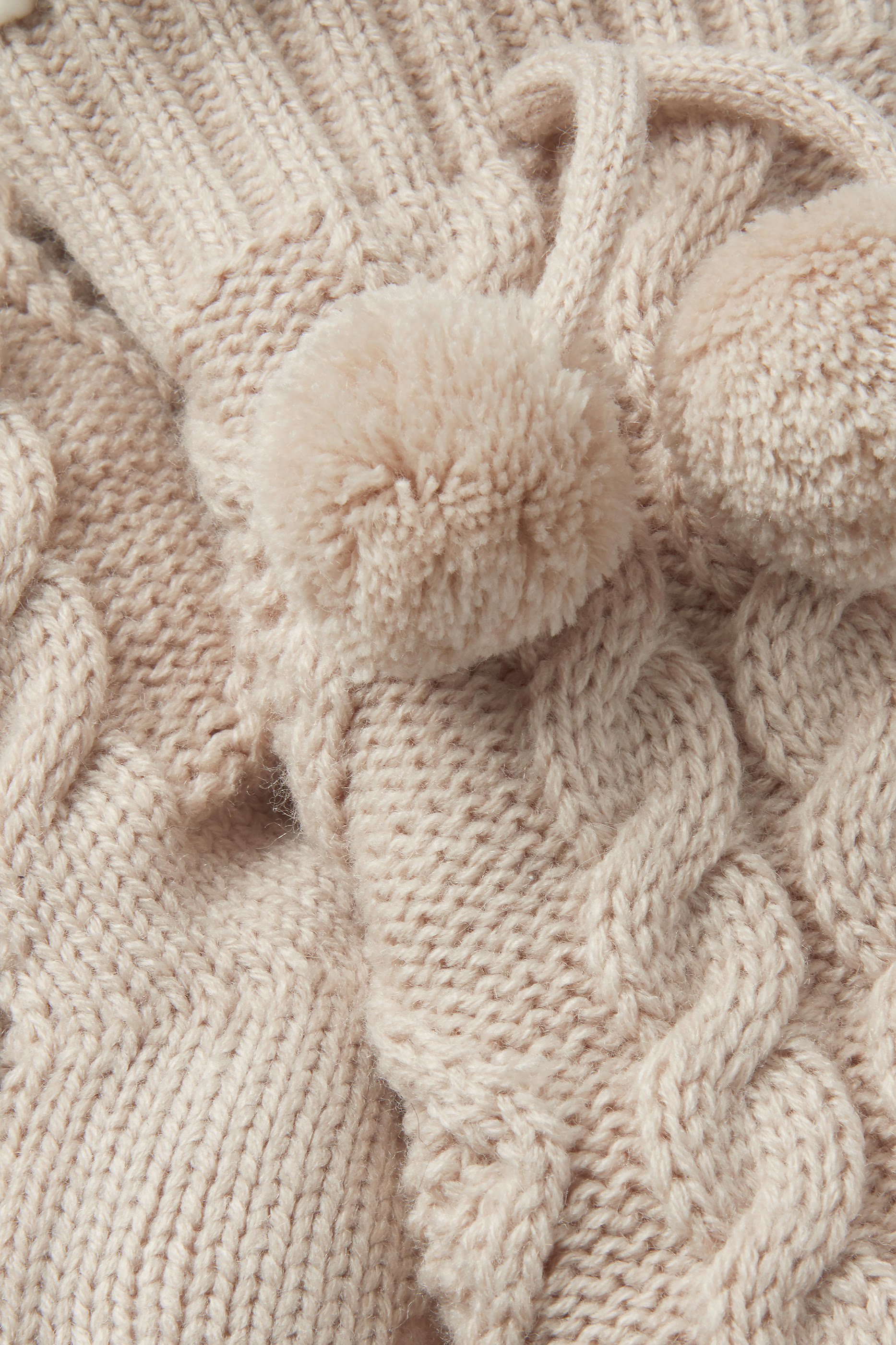 Cable Pom Slipper Socks