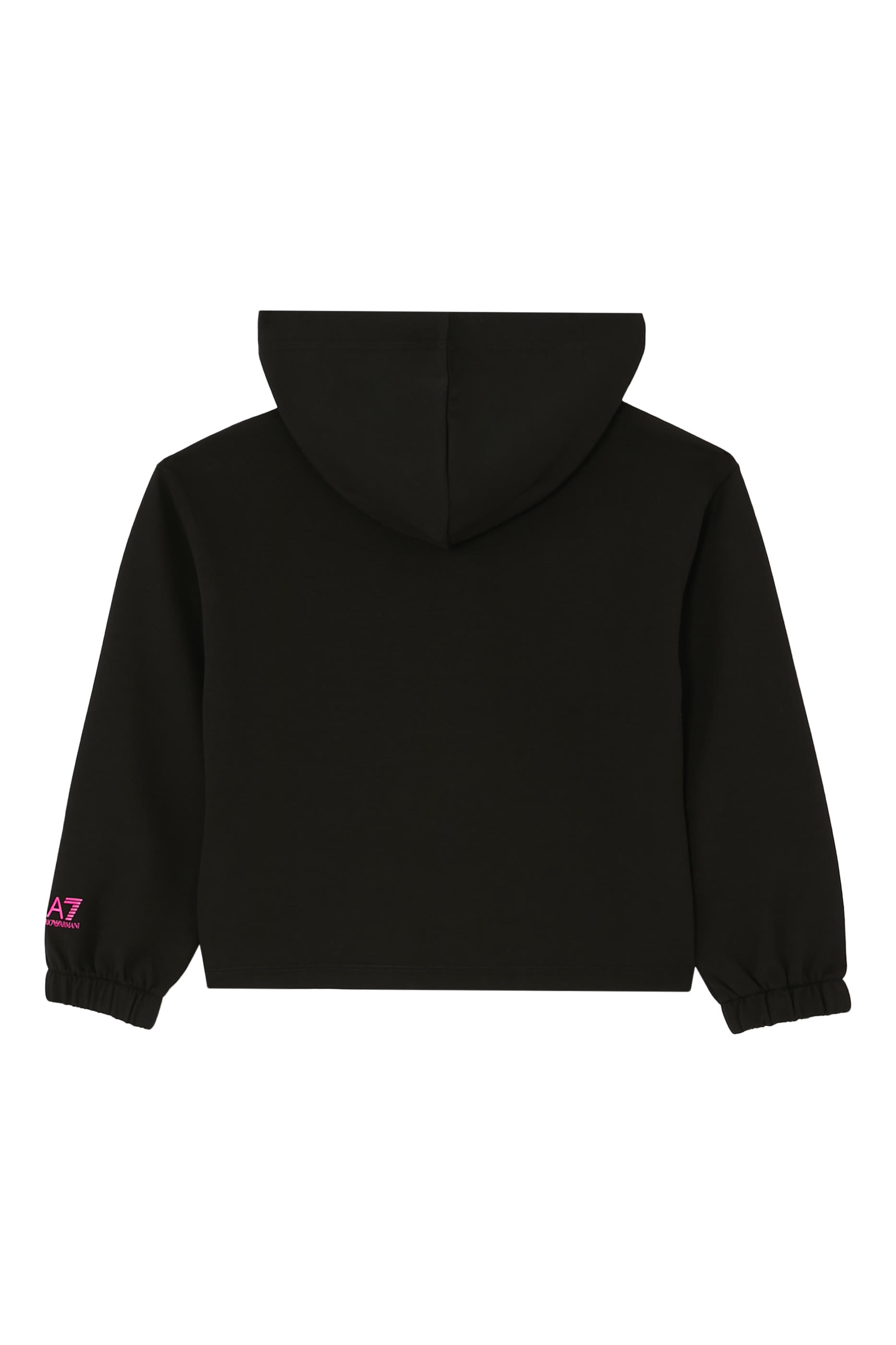 سويت شيرت بغطاء رأس بشعار الماركة لامع للأطفال