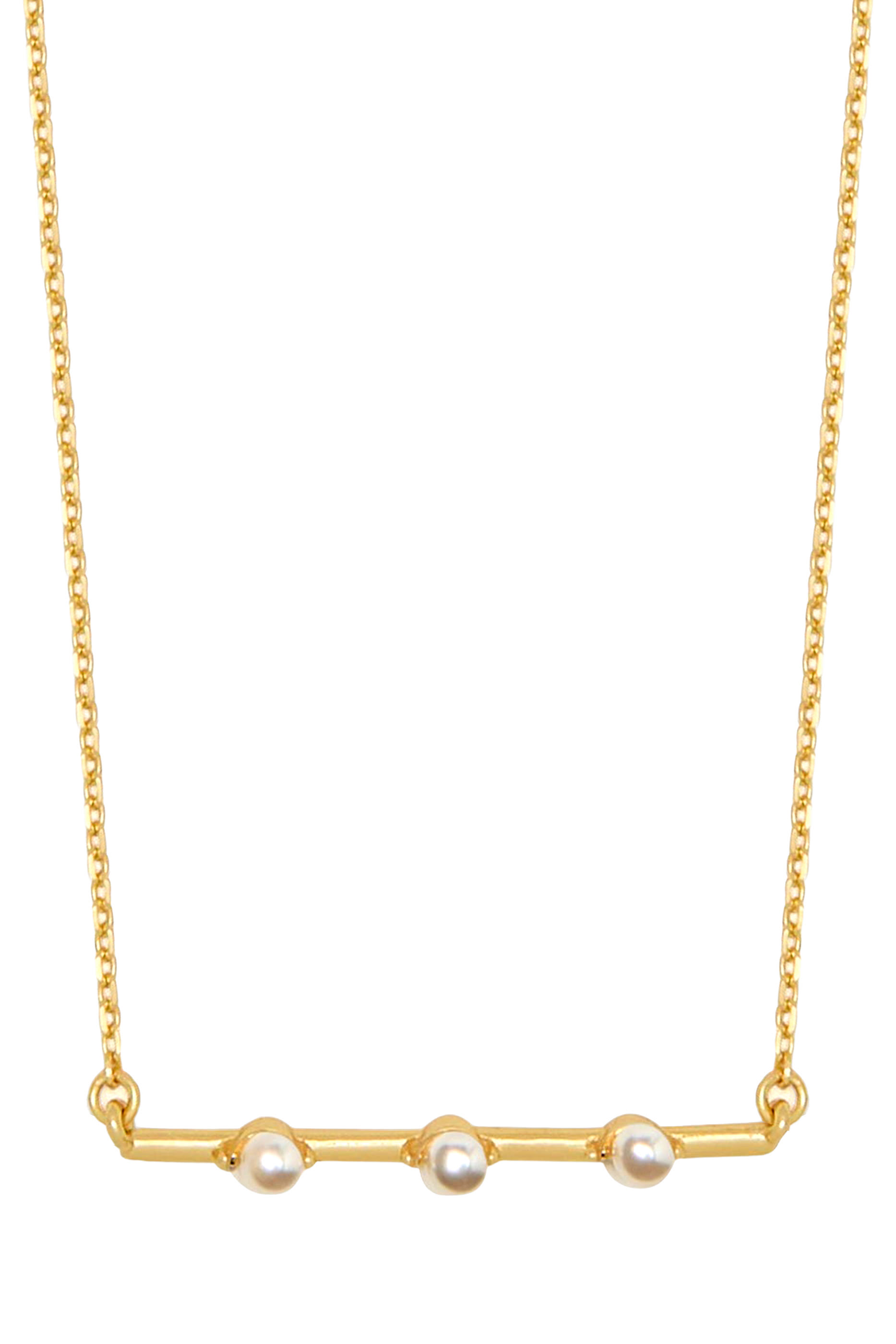 قلادة هينت اوف شيمر مرصعة بأحجار زركونيا مكعبة ولؤلؤ زجاجي، معدن مطلي