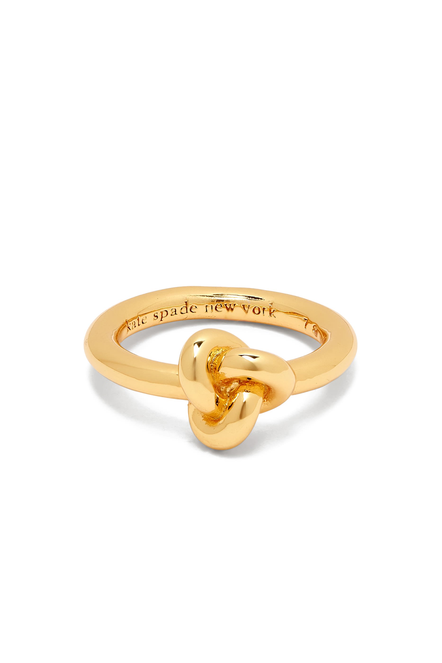 خاتم بتصميم عقدة مزدوجة، معدن مطلي