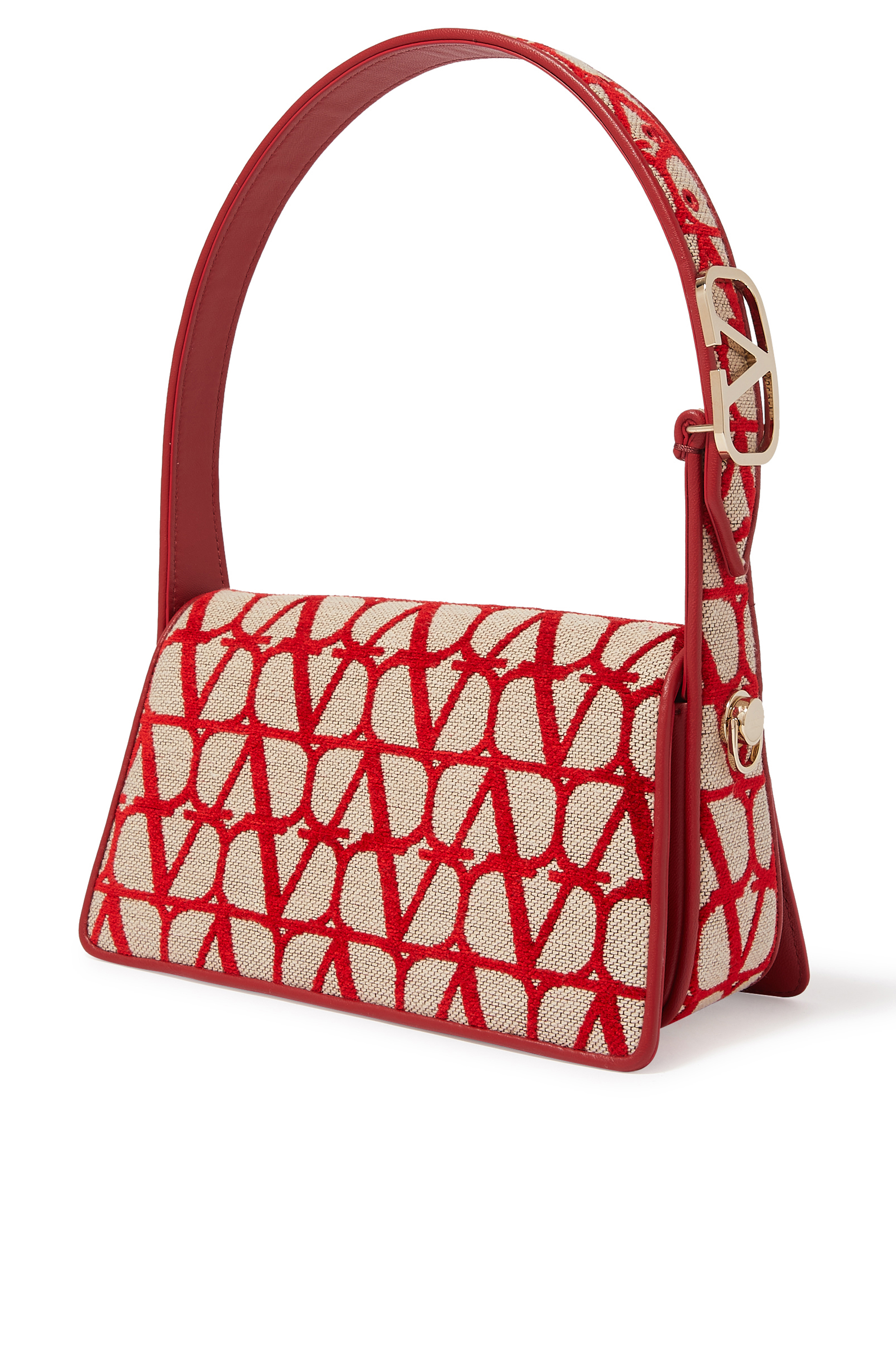 حقيبة كتف فالنتينو غارافاني صغيرة بنقشة توال الأيقونية