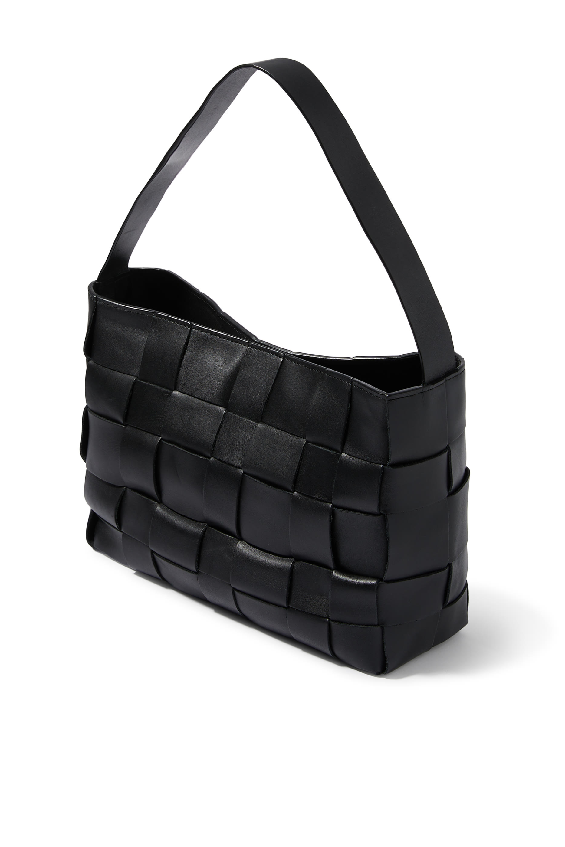 حقيبة يد صغيرة جلد منسوج