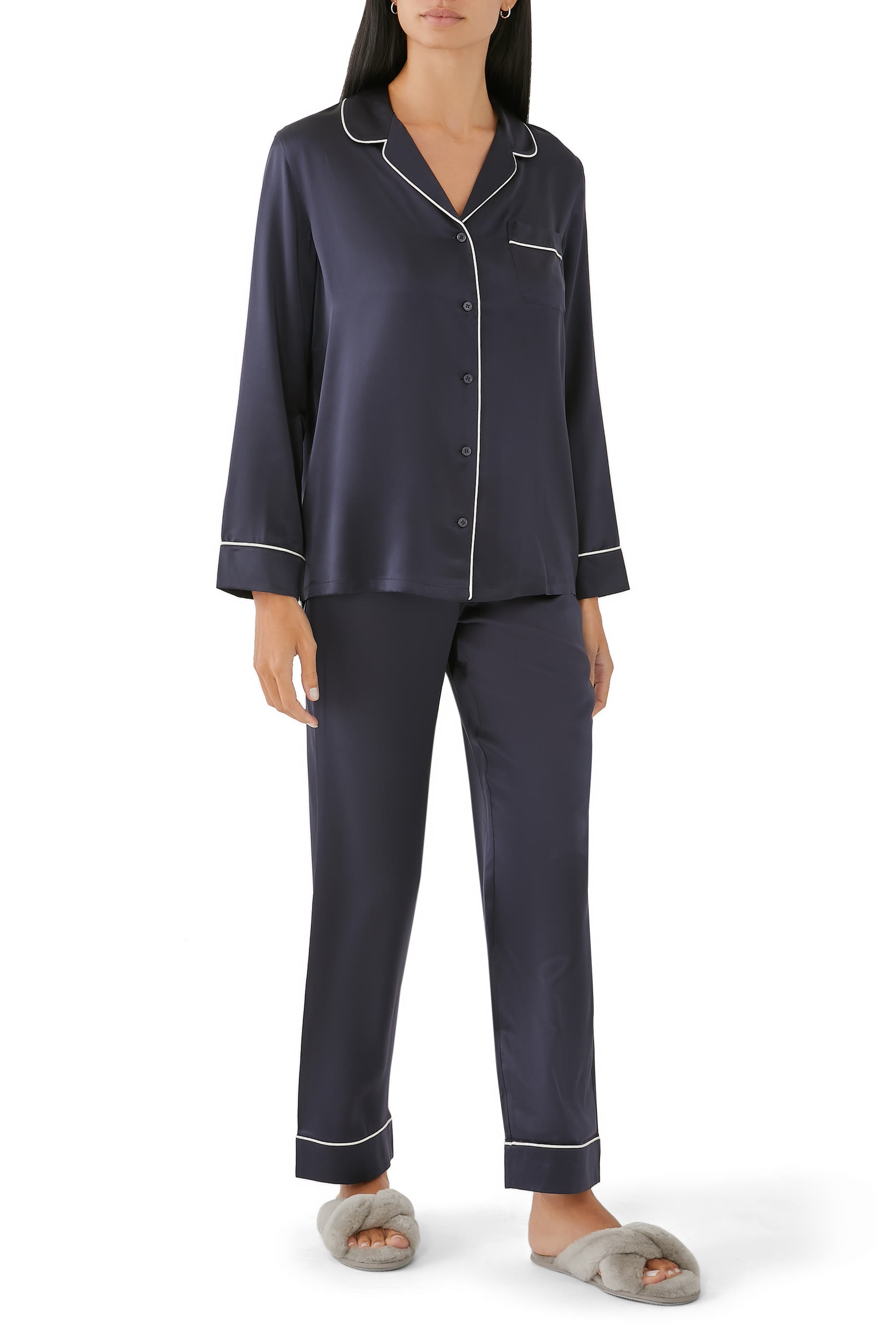 حذاء مفتوح من الخلف سهل الإرتداء بسيور ملتوية جلد غنم