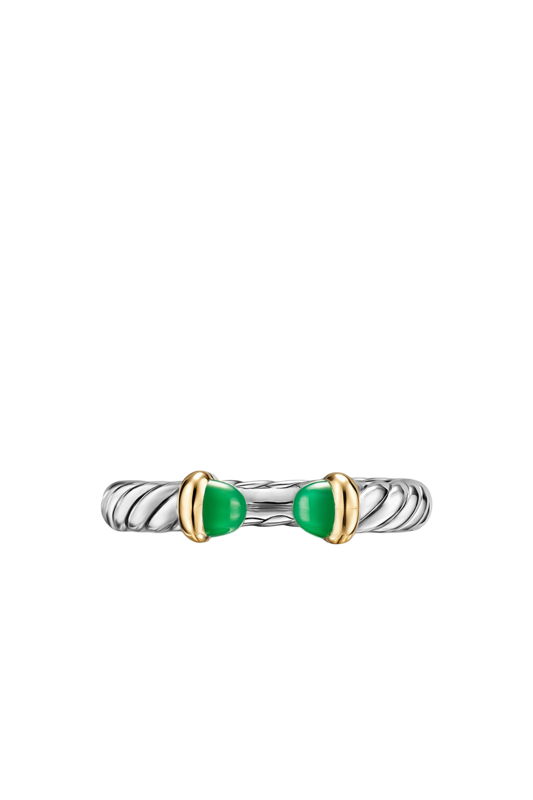 خاتم صغير مفتوح بتصميم مجدول مرصع بعقيق، ذهب أصفر عيار 14 وفضة إسترلينية