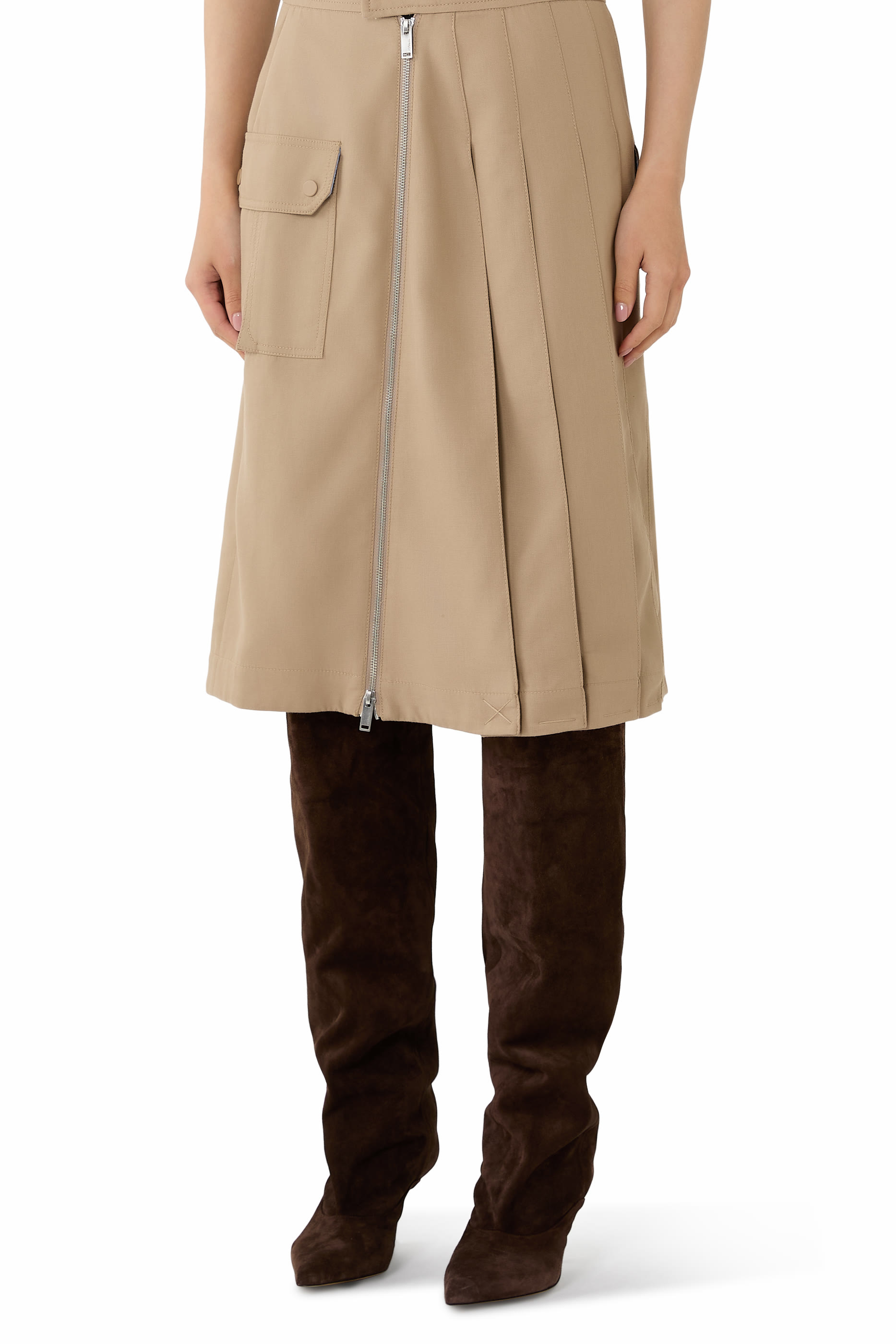 تنورة يوتيليتي بطيات وسحاب