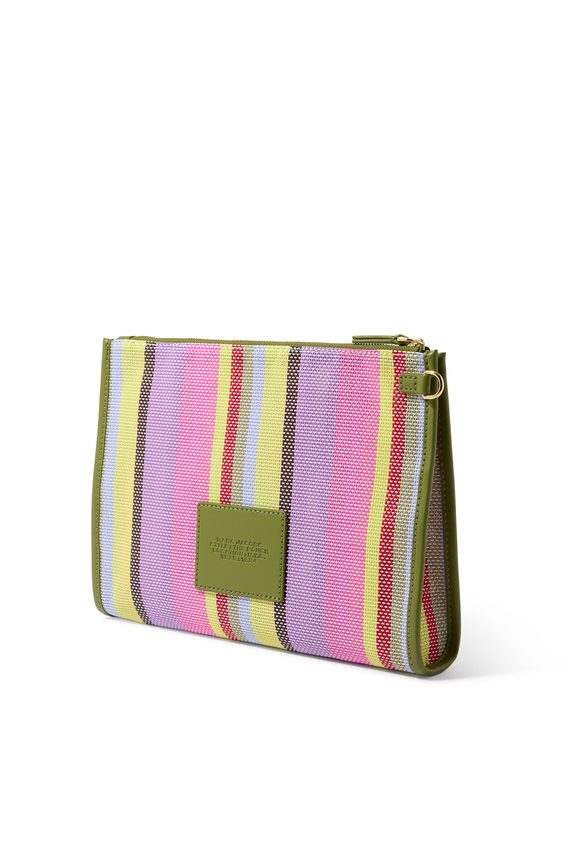 حقيبة كبيرة مخططة قماش شبكي