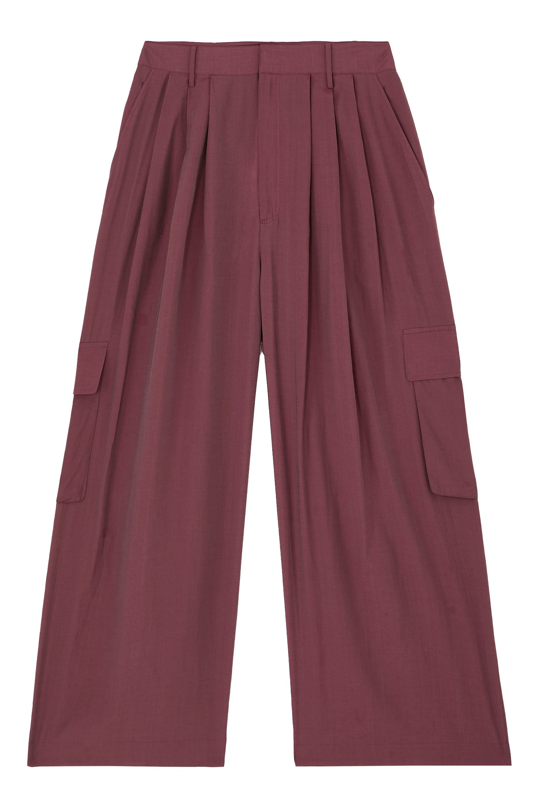 Silk Voile Cargo Triple Pleat Pants