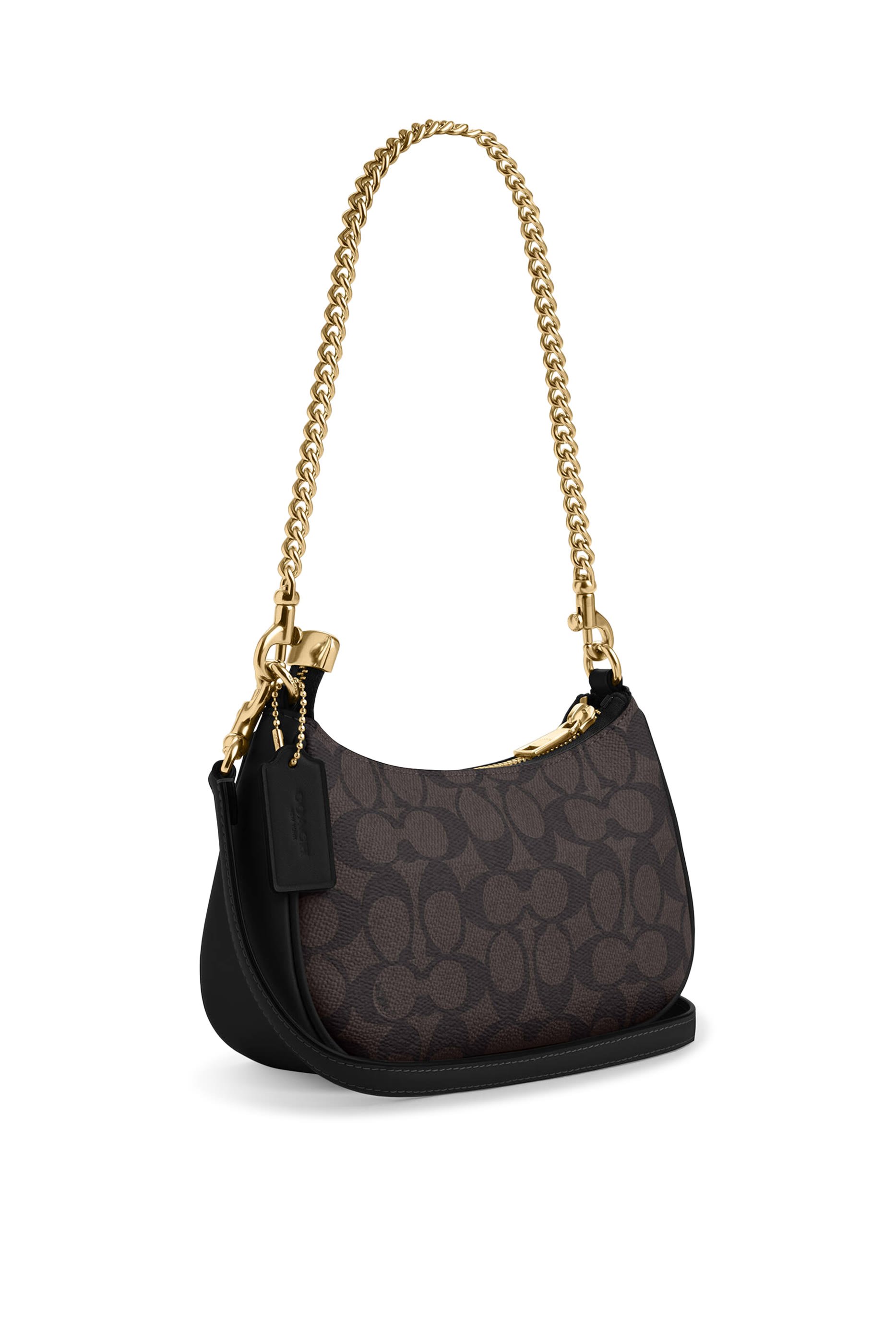 حقيبة كروس بودي تيري صغيرة قماش قنب محفور بشعار الماركة