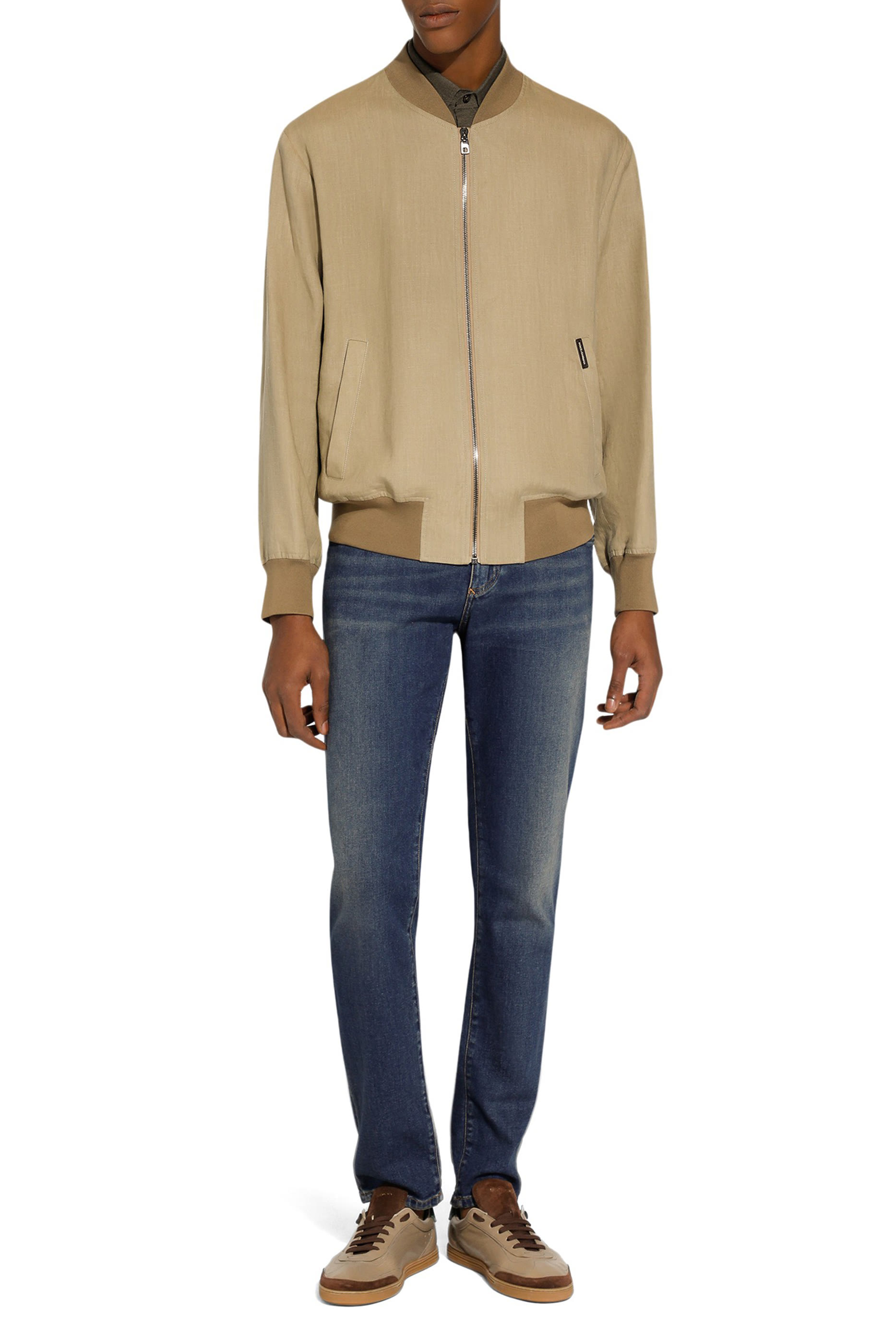 جاكيت بومبر غير مبطن كتان