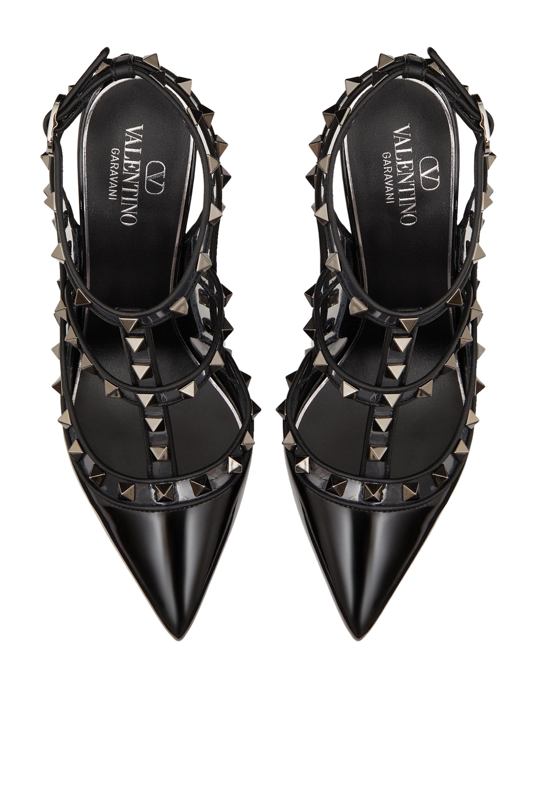 حذاء كلاسيك فالنتينو غارافاني 100 جلد لامع بحلي هرمية