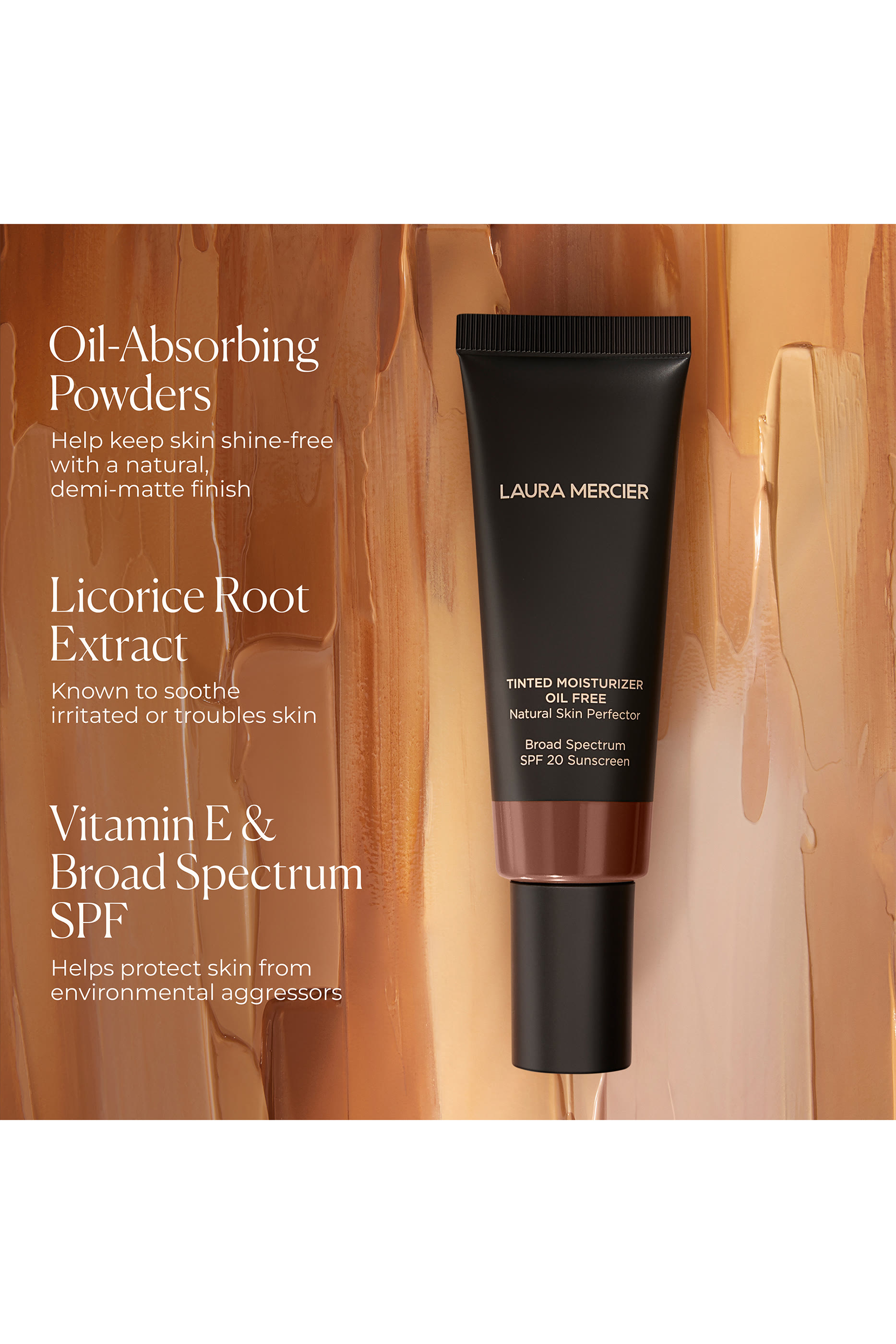 مرطب بشرة طبيعي ملون وخالٍ من الزيوت مع عامل الحماية SPF 20