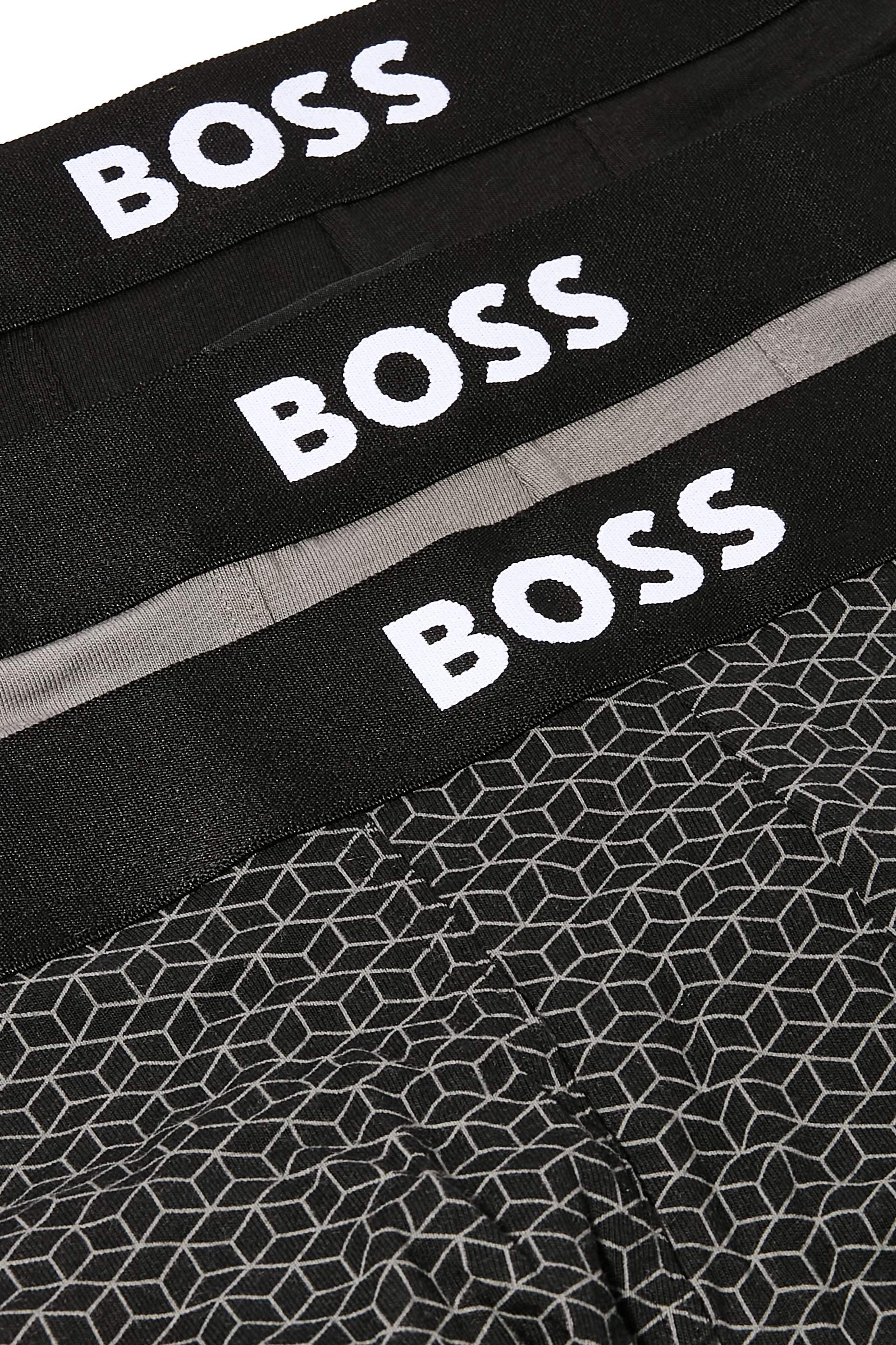 طقم بوكسر بشعار الماركة قطن مطاطي، 3 قطع