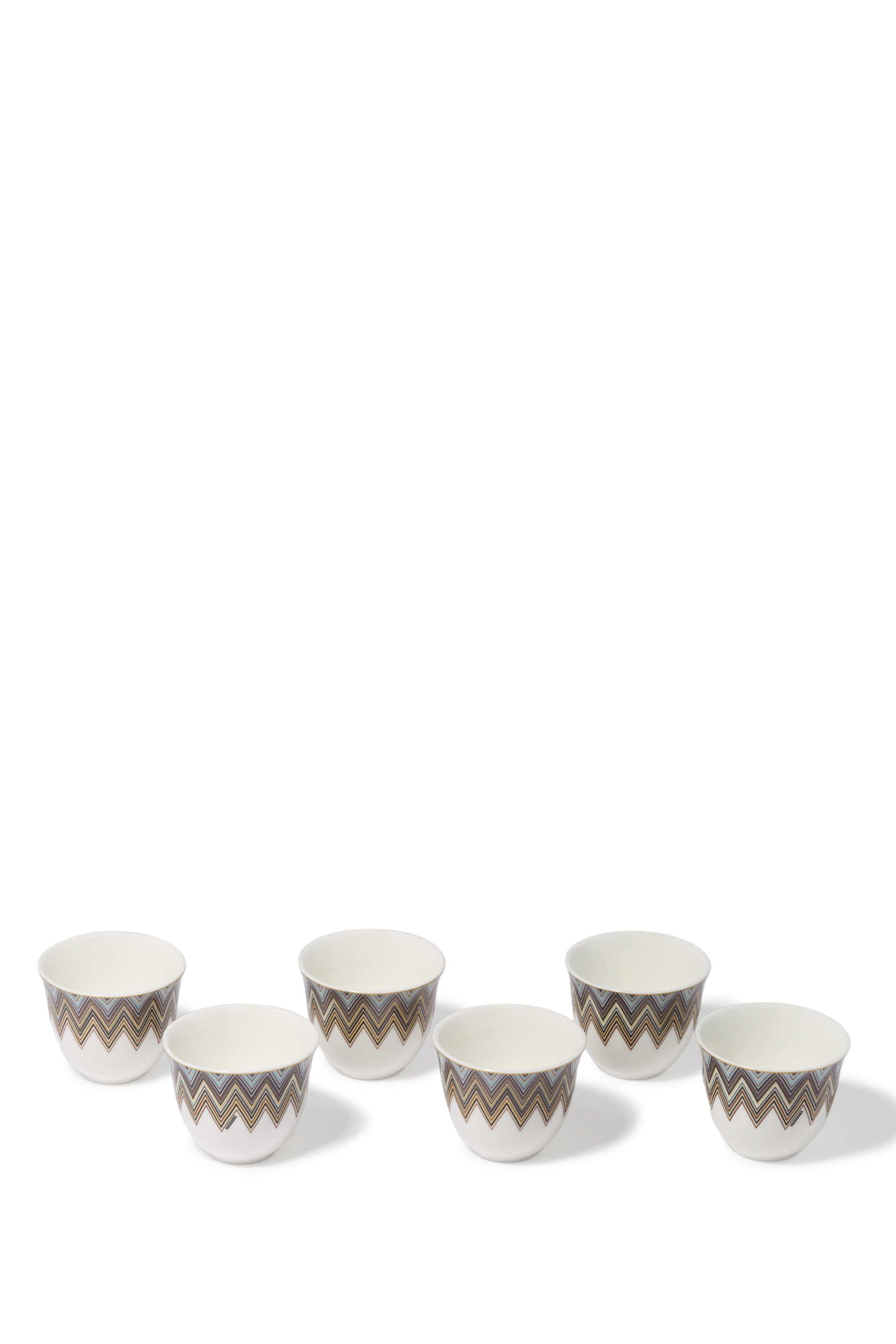 طقم فناجين جاريس بنقشة خطوط متعرجة، 6 قطع