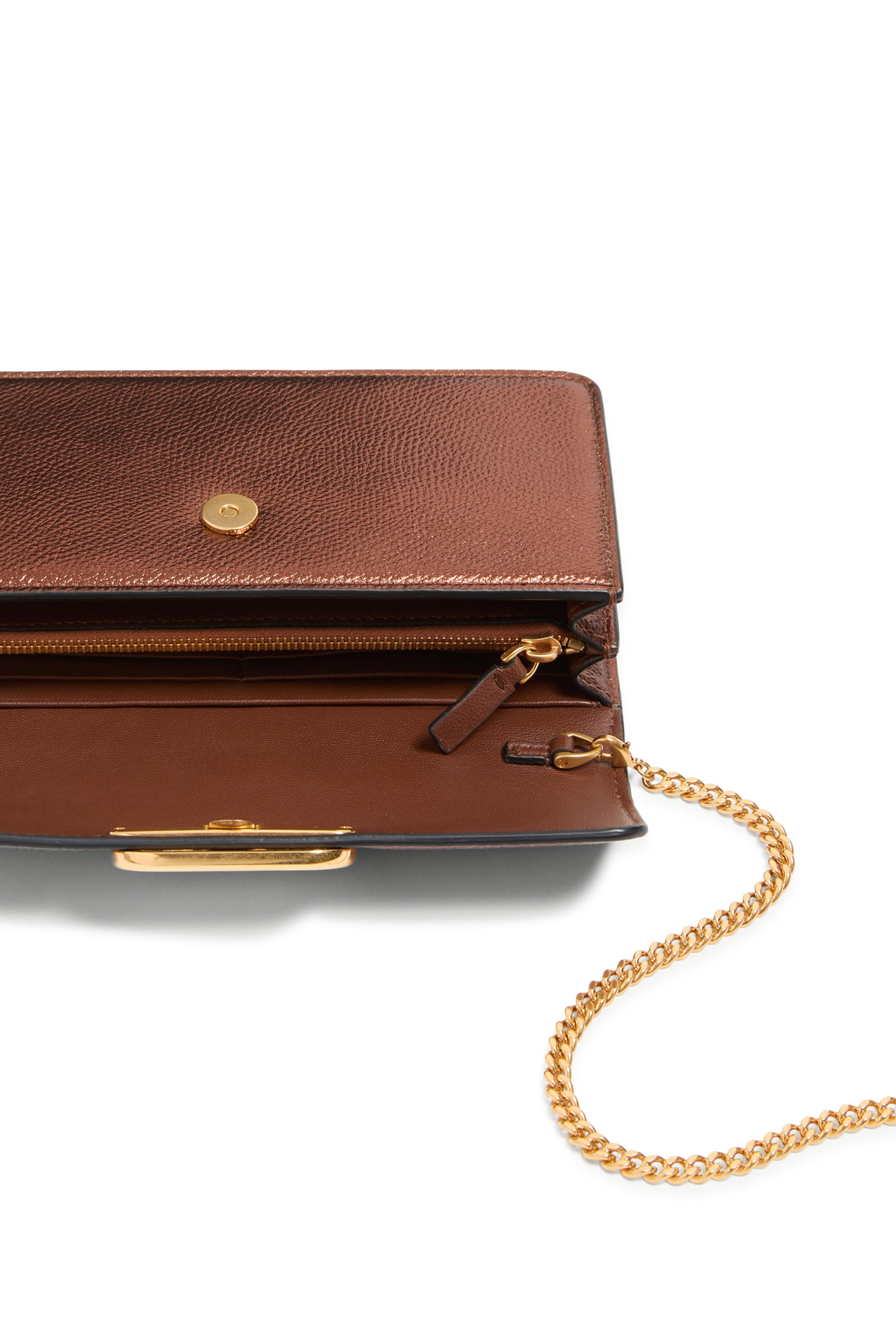 محفظة بسلسلة وحلية شعار الماركة