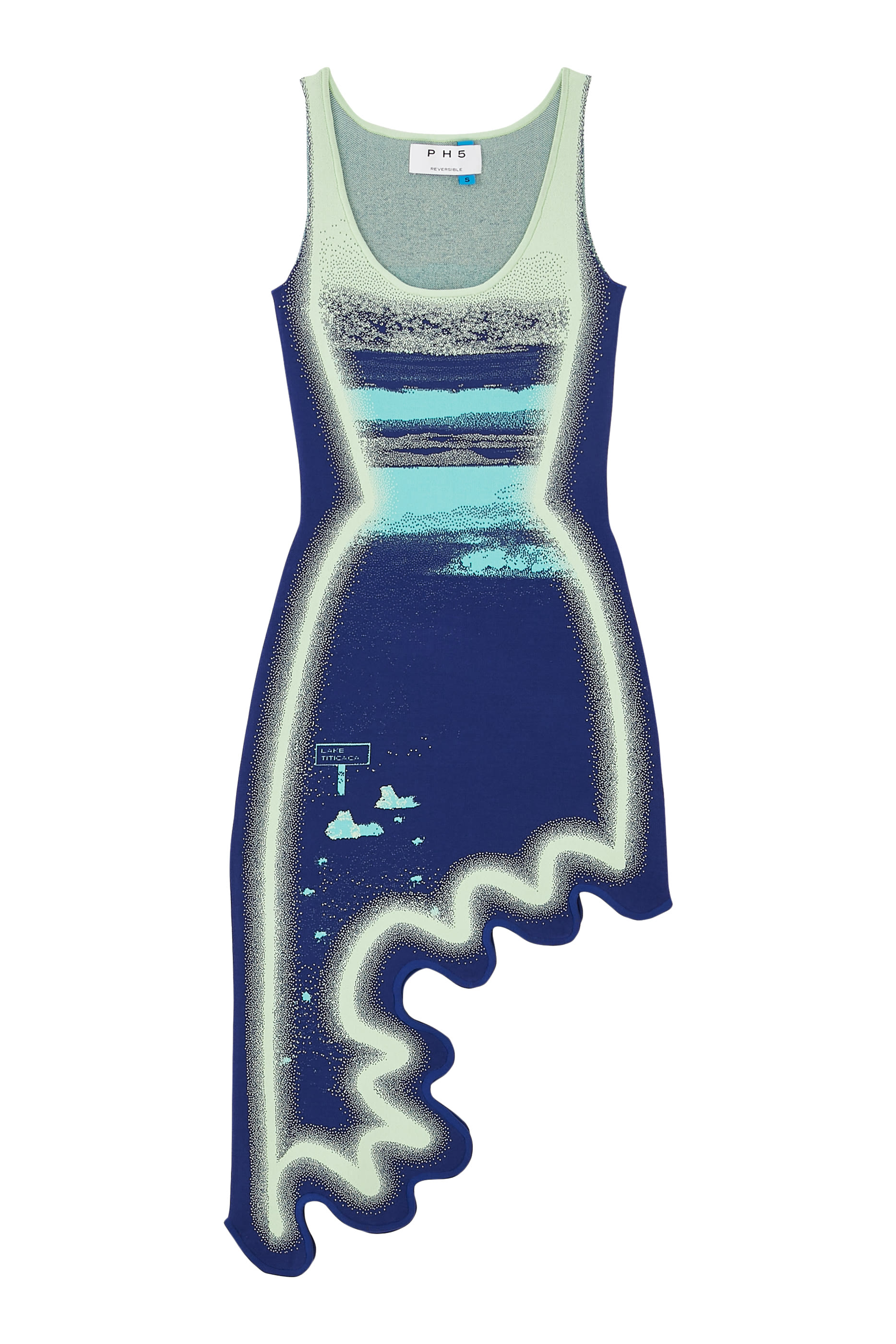 فستان هايزل بوجهين وتصميم غير متماثل بتفاصيل مموجة