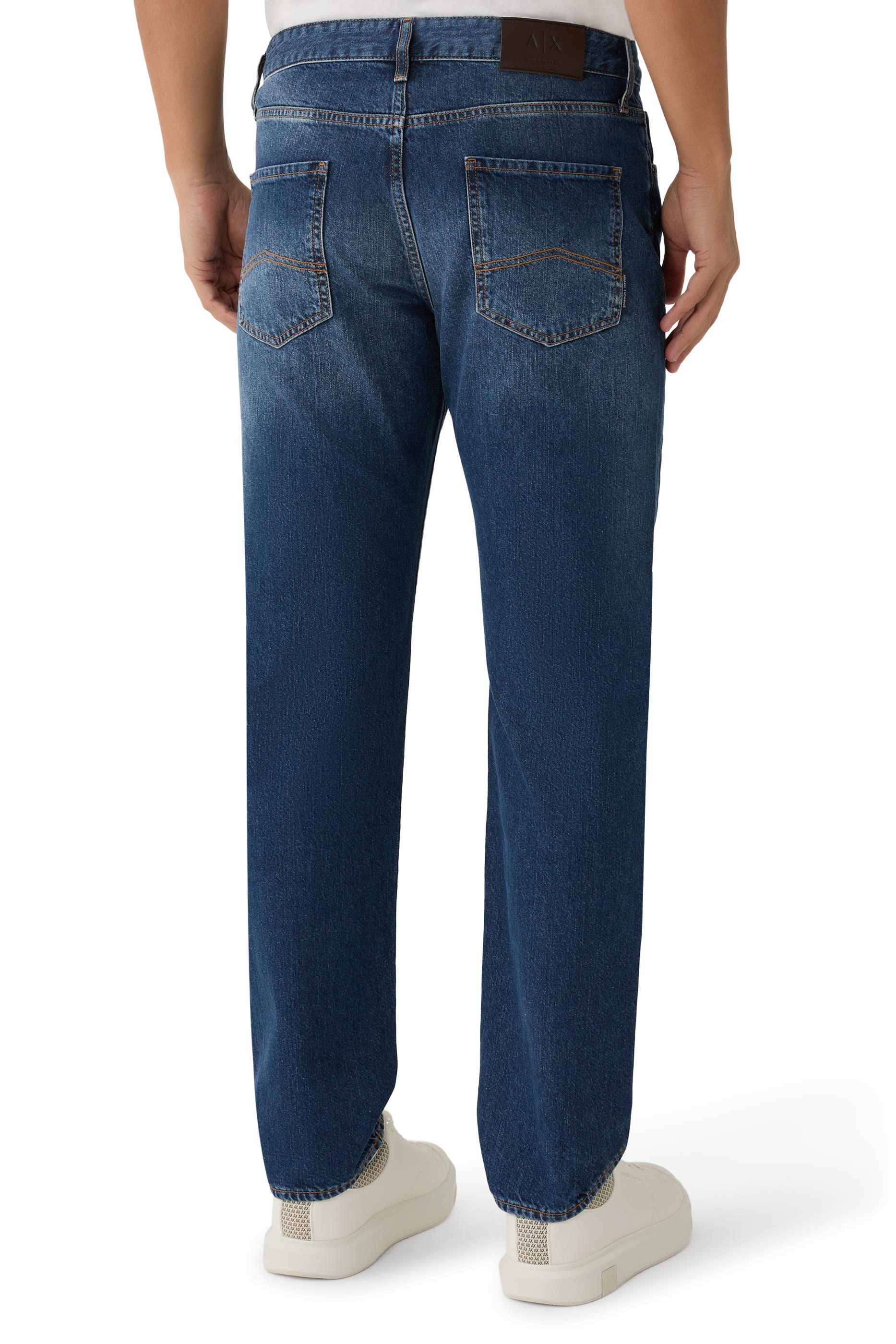 بنطال جينز وان بلوك اب بقصة ساق مستقيمة دينم