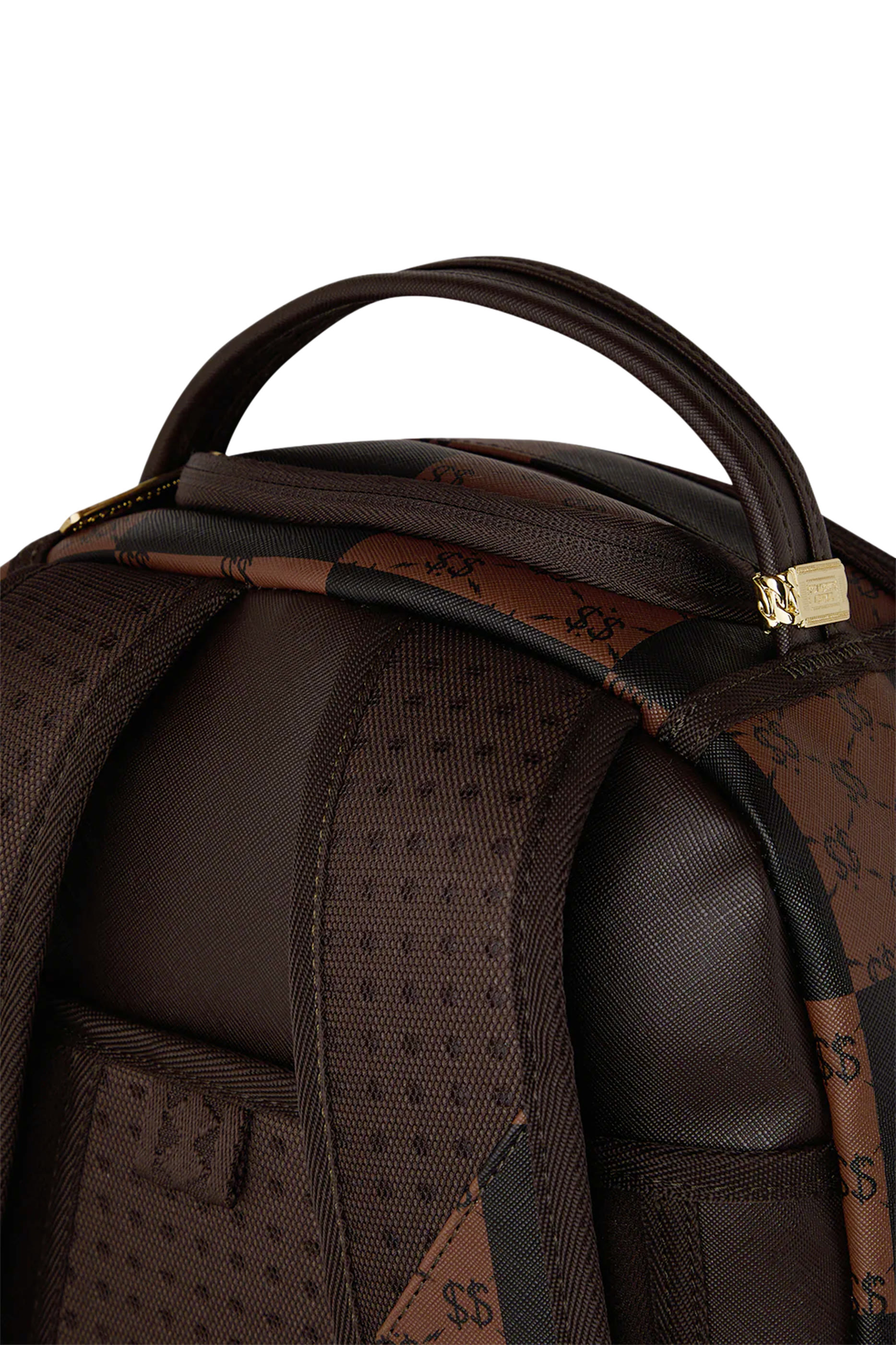 حقيبة ظهر بشعار الماركة ونقشة مربعات بحجم كبير للأطفال