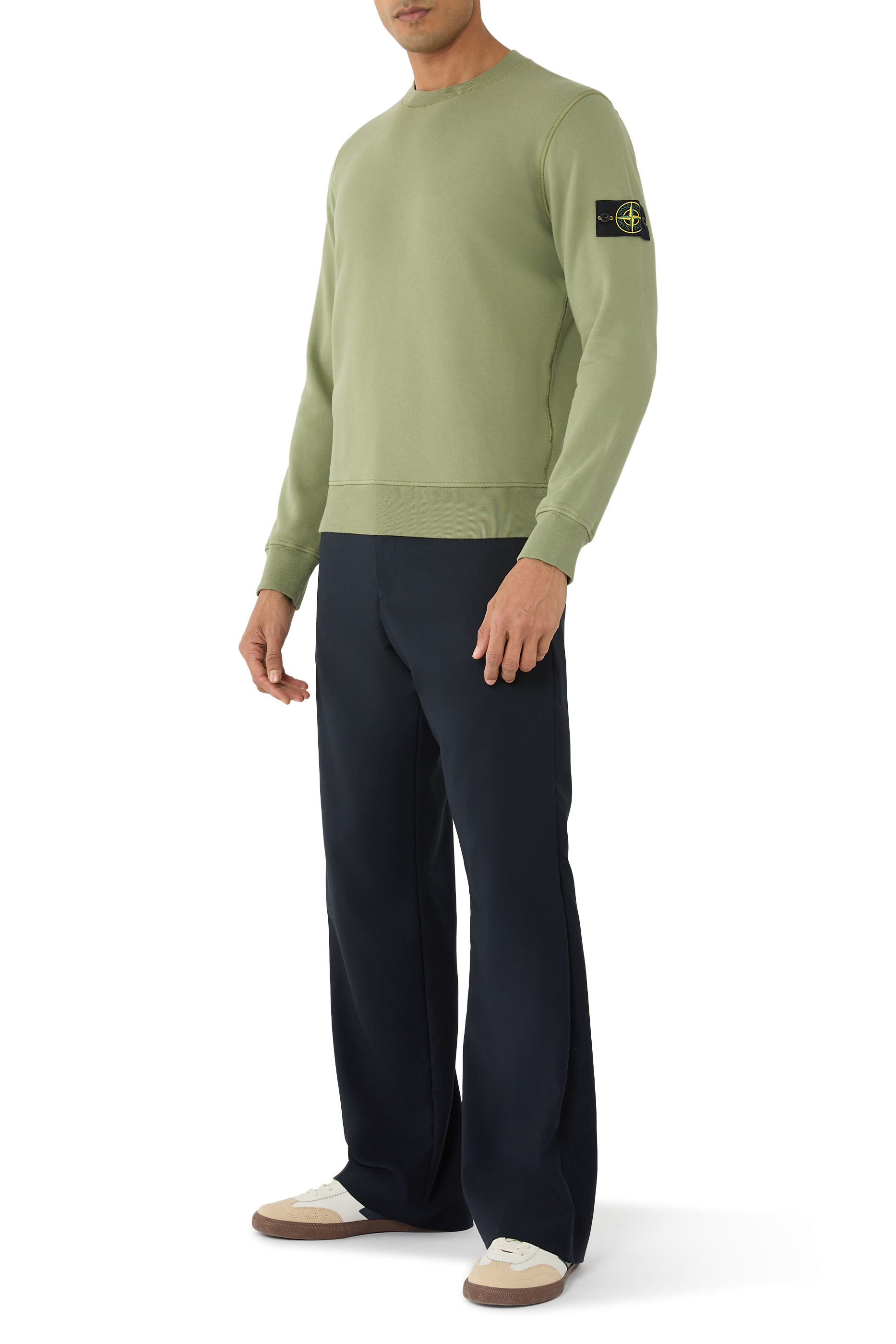 سويت شيرت بياقة ضيقة قطن عضوي