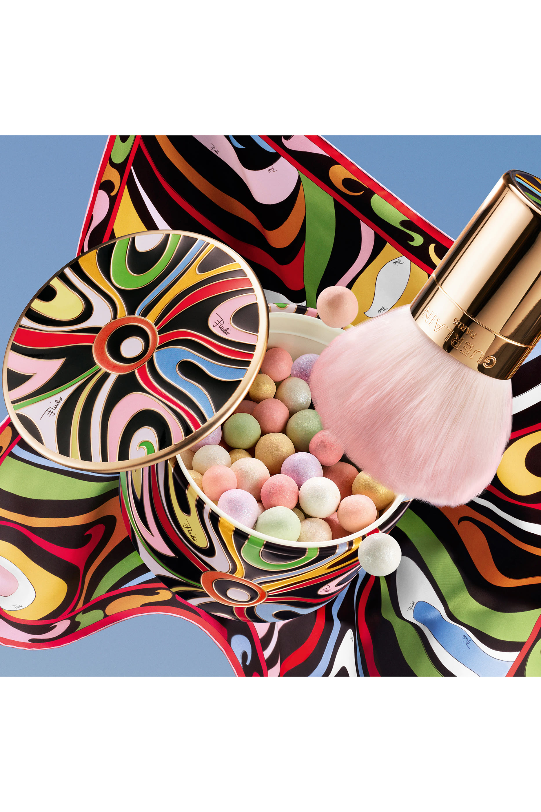 فرشاة بودرة بنقشة مارمو المموجة