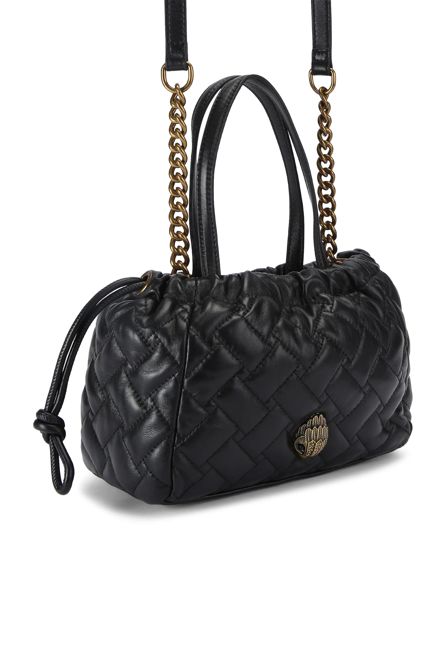 حقيبة يد كنسينغتون صغيرة بأربطة تضييق وشعار الماركة