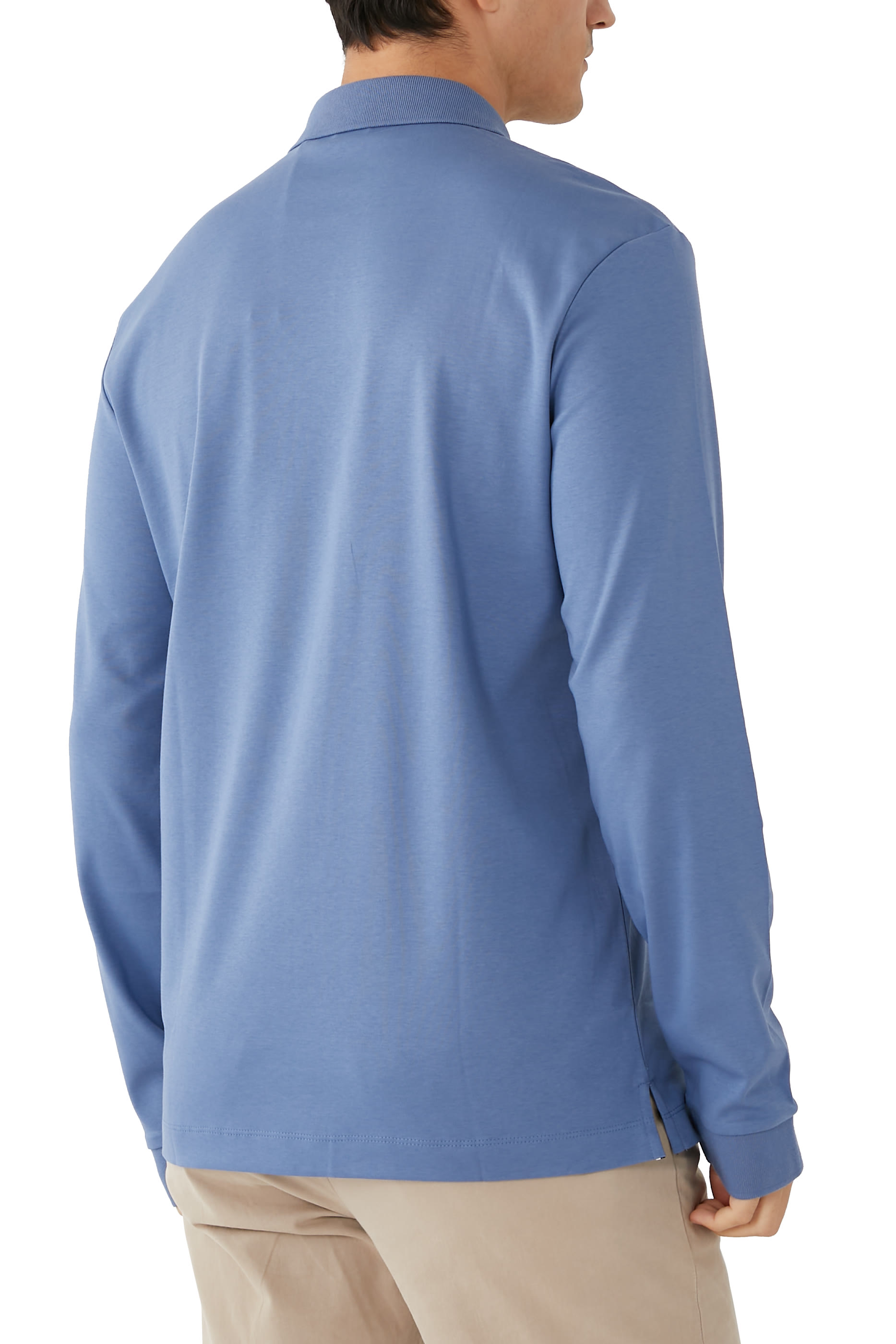 قميص بولو مطرز بشعار الماركة بأكمام طويلة