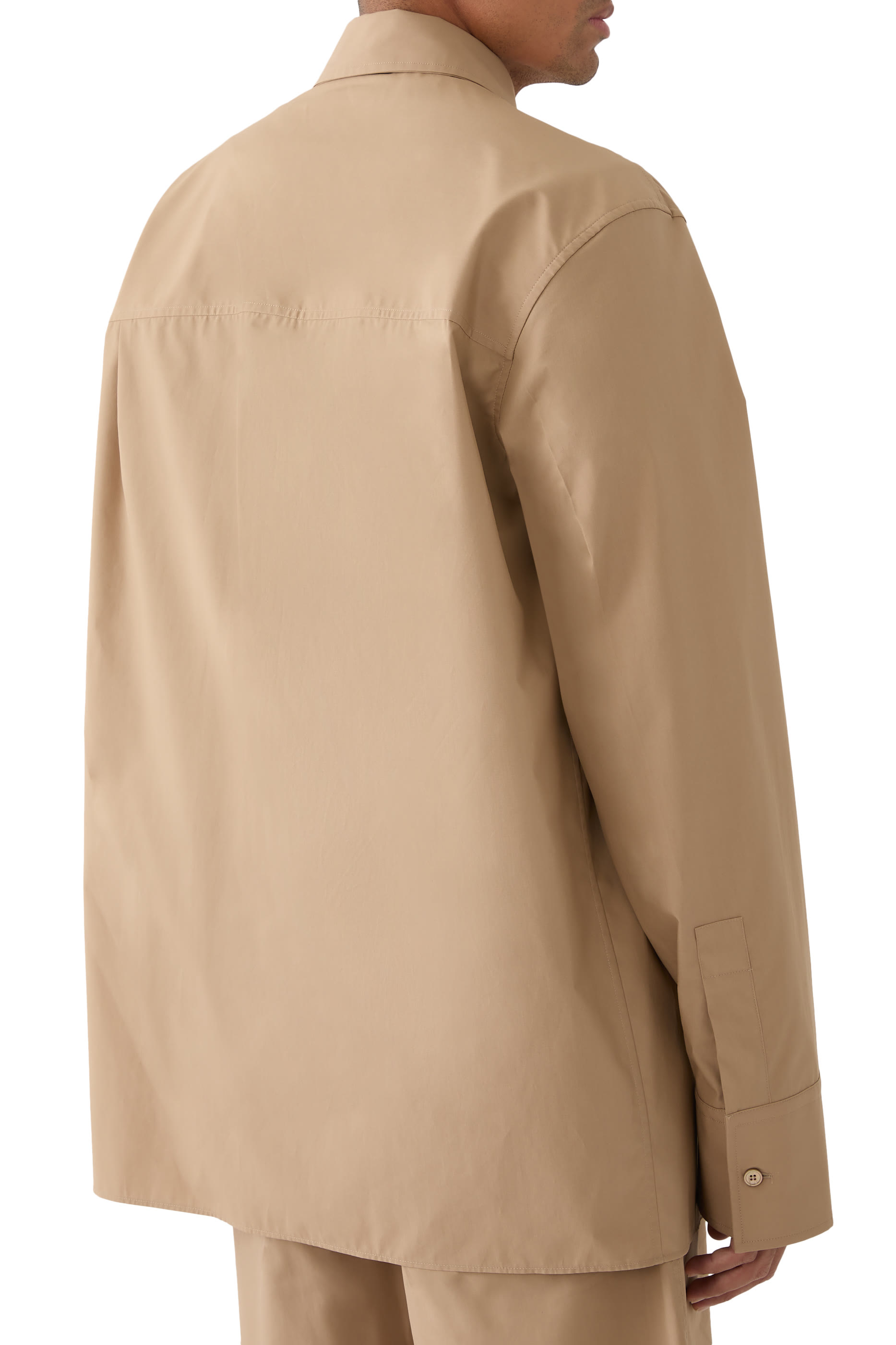 قميص بنقشة شعار الماركة قطن بوبلين