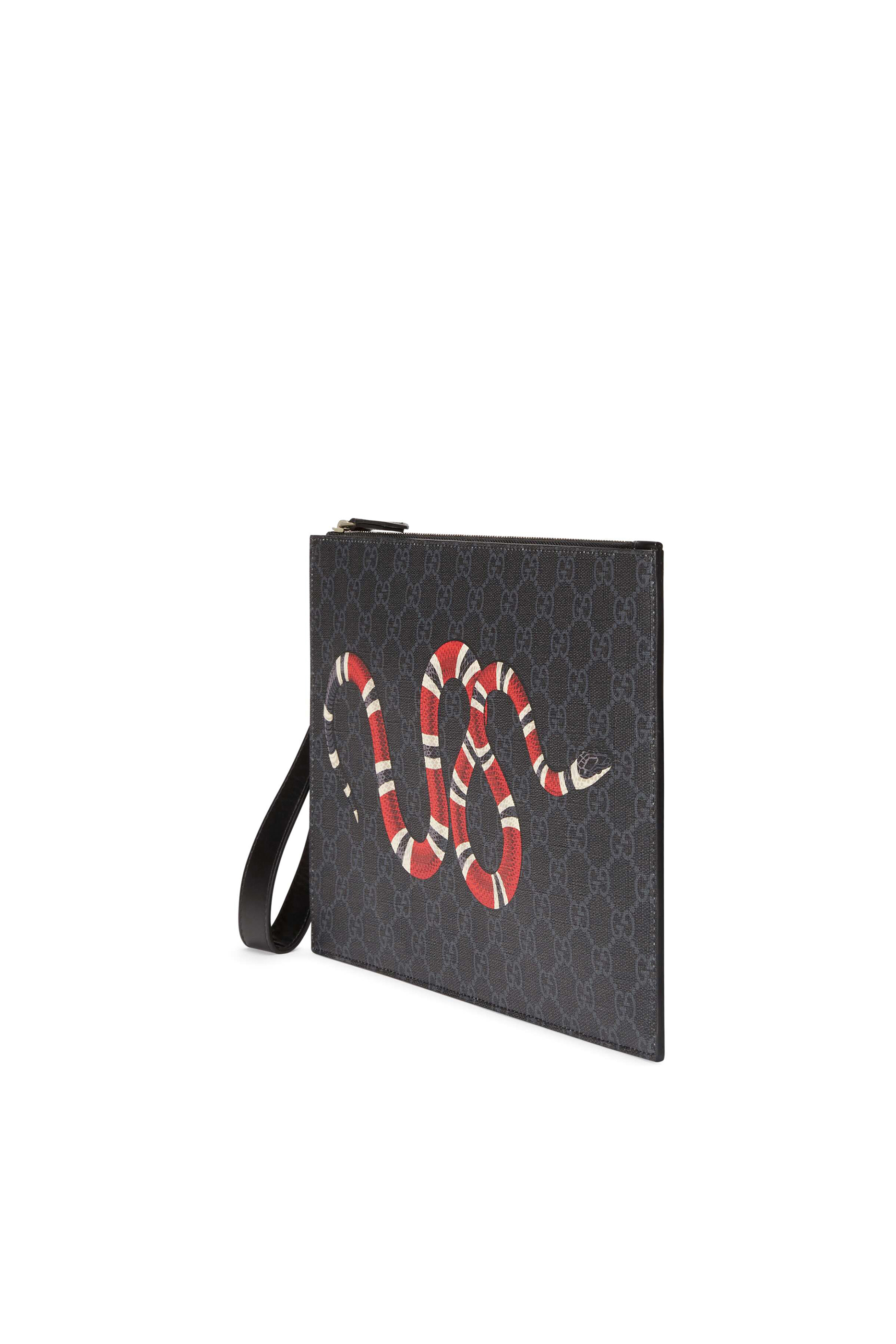 حقيبة صغيرة سوبريم مزينة بحرفي GG وطبعة أفعى