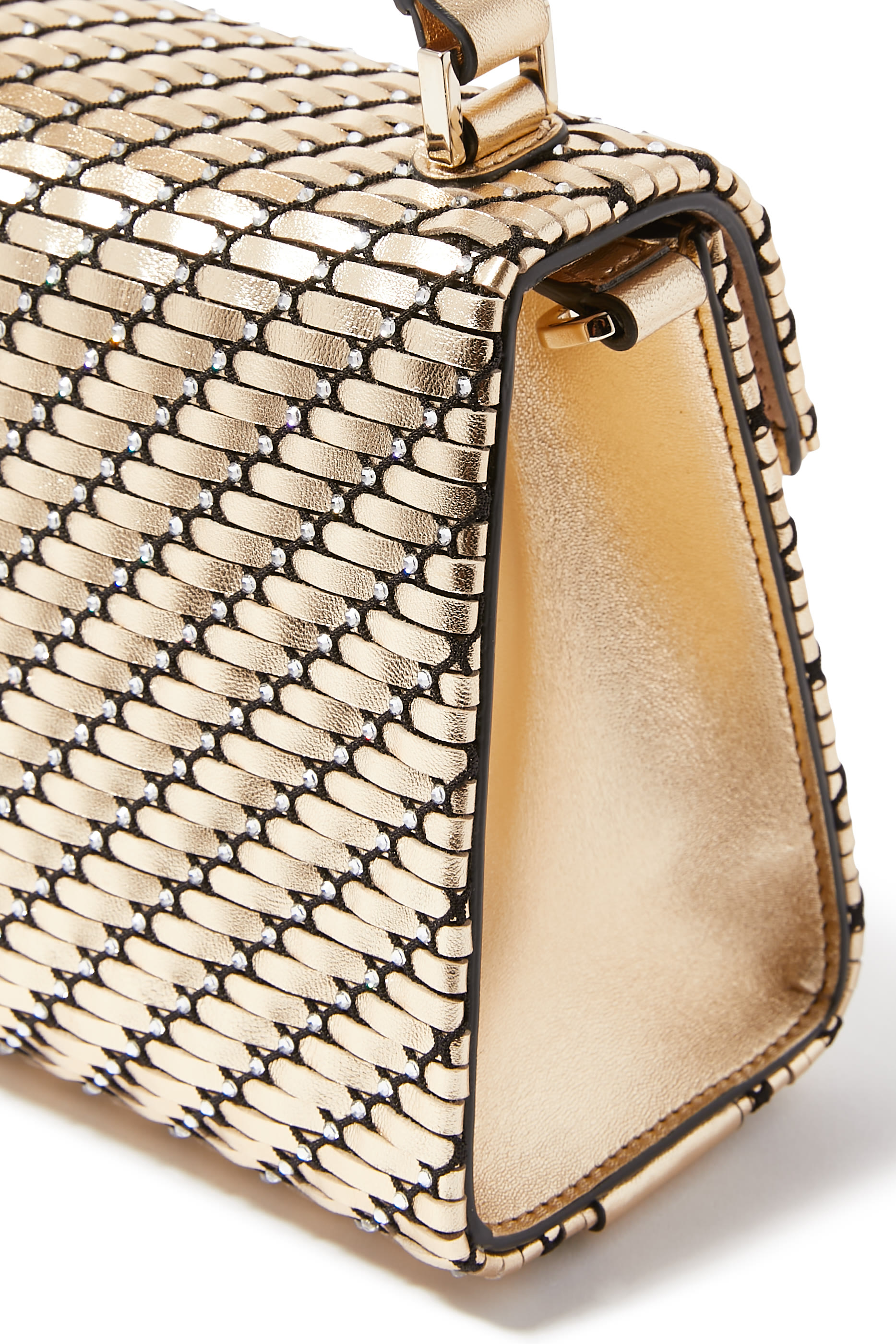 حقيبة بيد علوية بشعار حرف الماركة