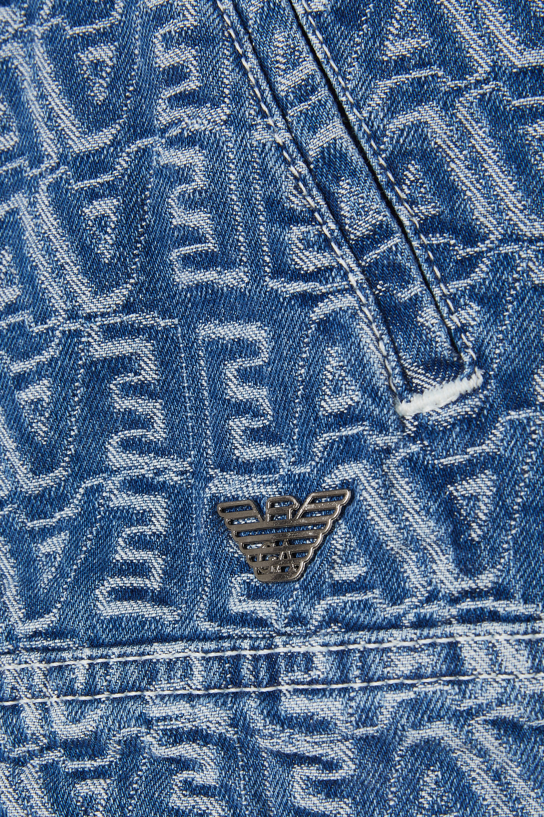 جاكيت جينز بشعار الماركة بالكامل للأطفال