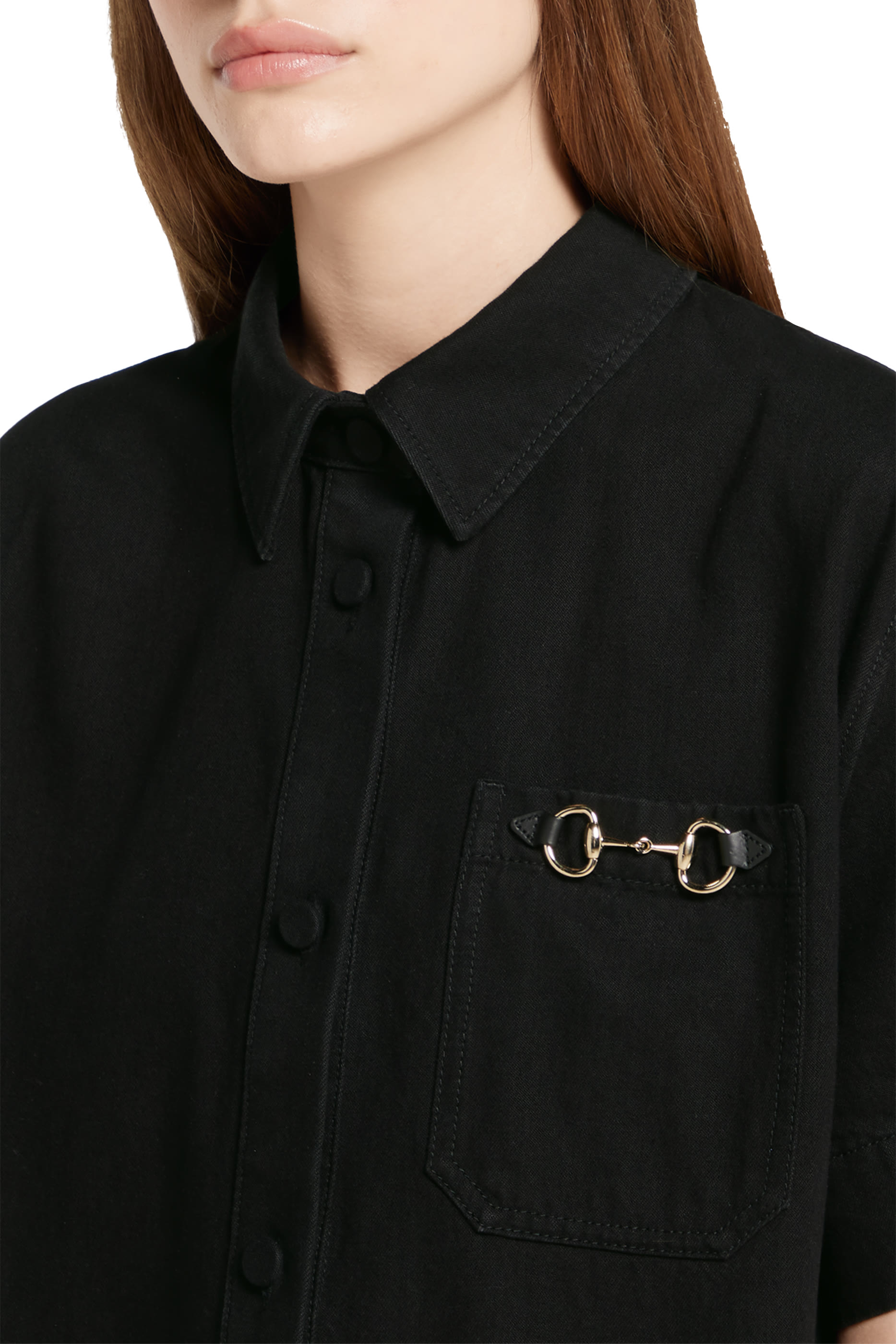 Horsebit Denim Jumpsuit